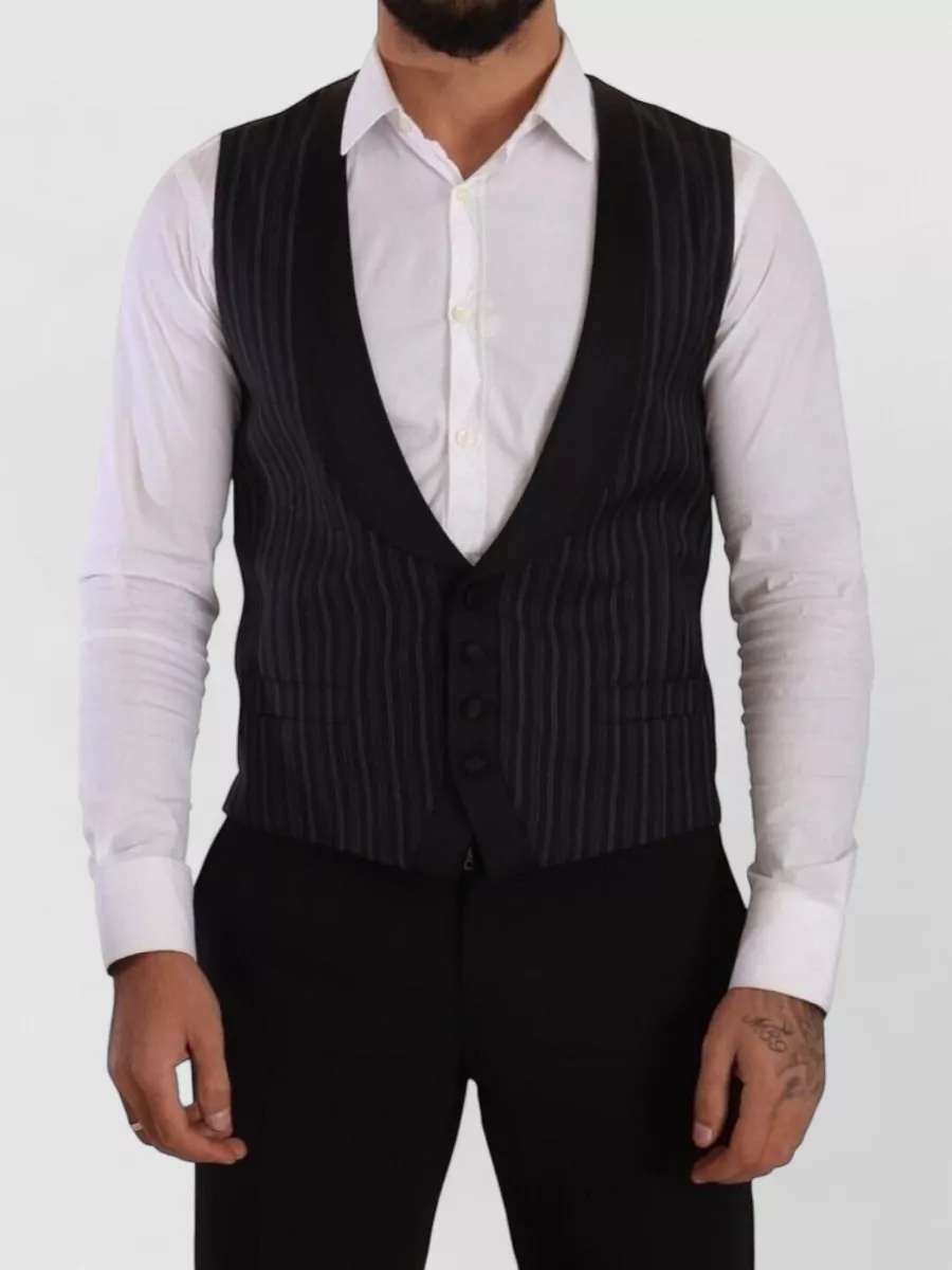 Dolce&Gabbana Striped wool silk waistcoat