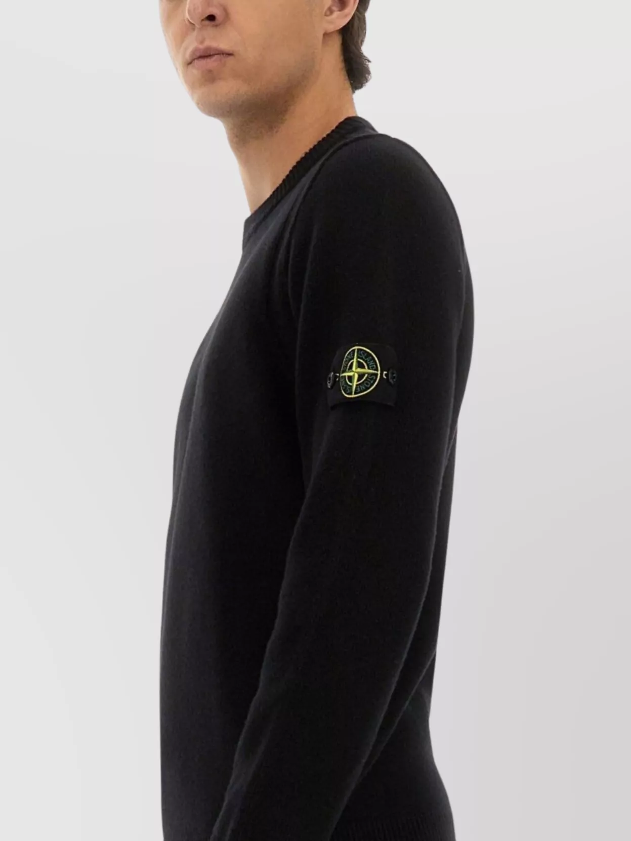 Stone Island Crew Neck Sweater With Ribbed Cuffs And Hem