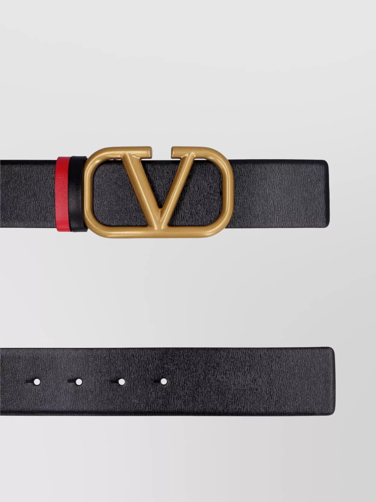 Valentino Garavani Reversible Vlogo Signature Belt In Glossy Calfskin 40 Mm Woman Black/pure Red 065