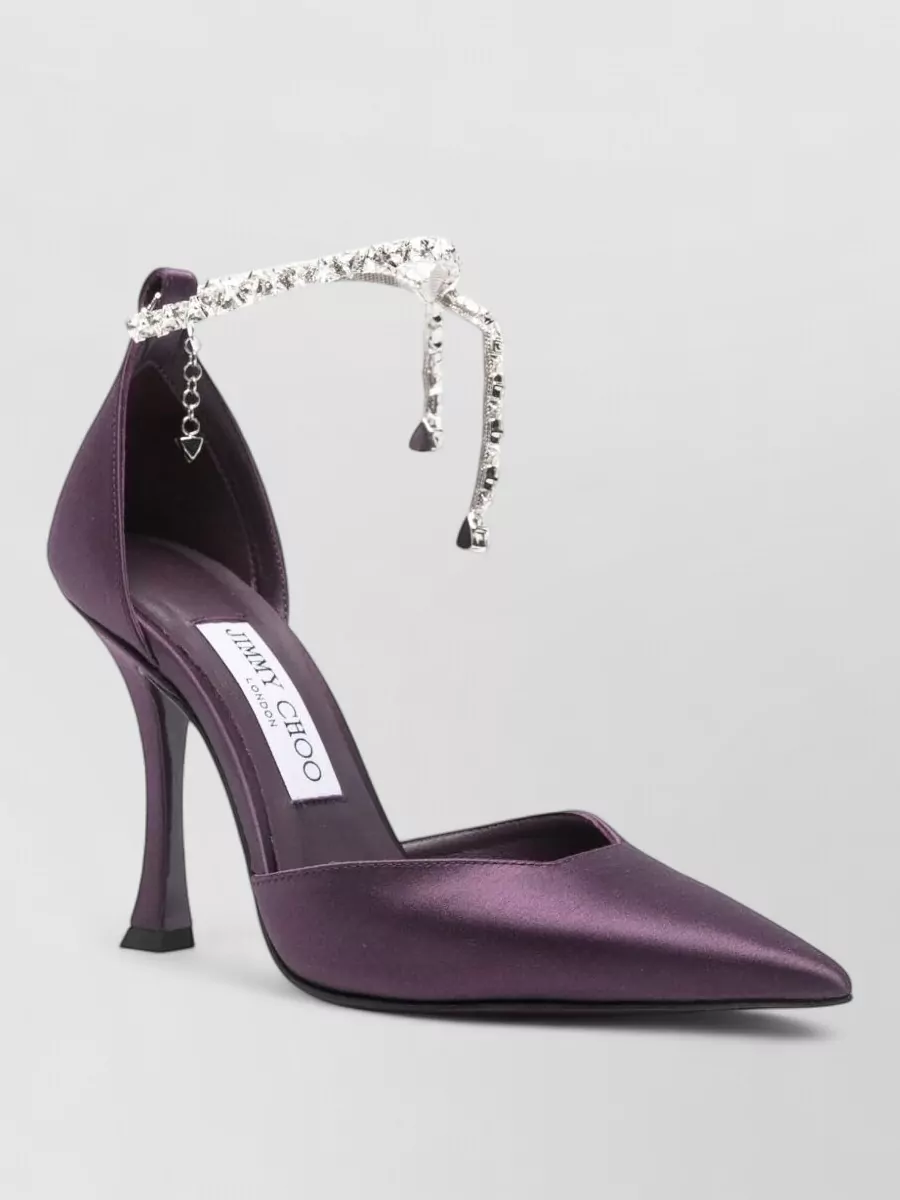 Jimmy Choo Crystal Embellished Leather Pumps
