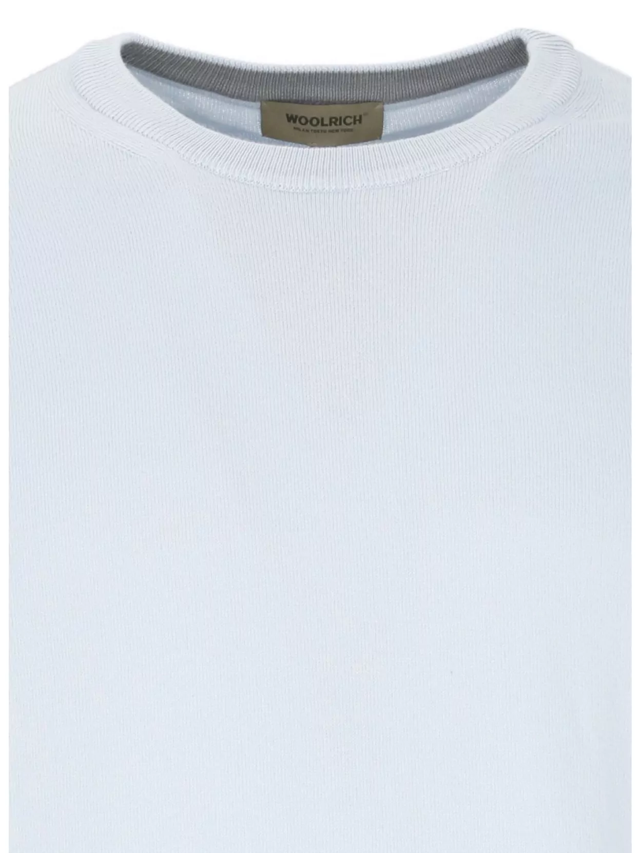 Woolrich Crewneck Cotton Sweater Ribbed Cuffs
