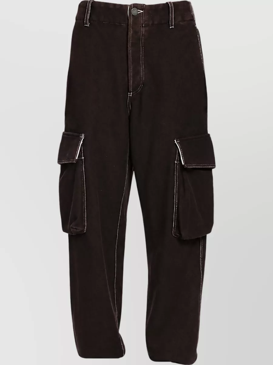 Uma Wang Wool Cropped Cargo Trousers