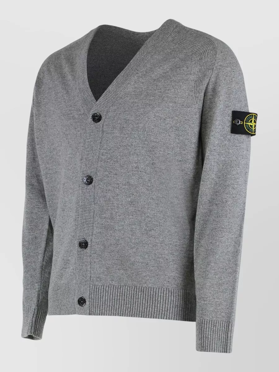 Stone Island Lightweight Wool Cardigan V-Neck