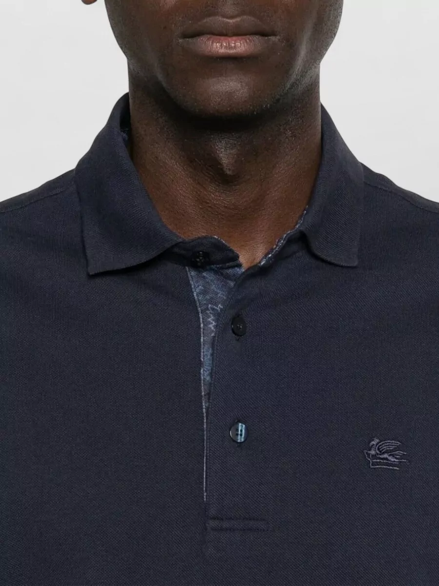 Etro Cotton Piqué Polo Shirt Short Sleeves