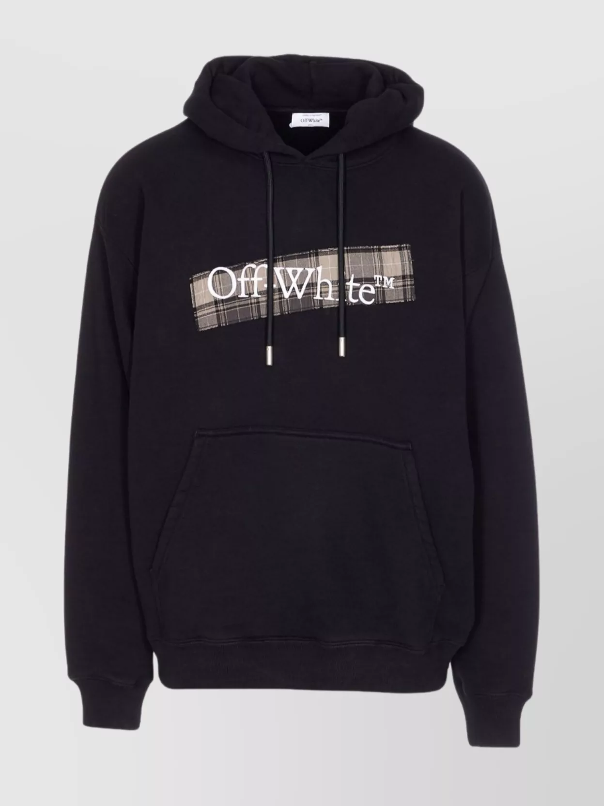 Off-white Flannel Diag Skate Drawstring Hoodie In Blue