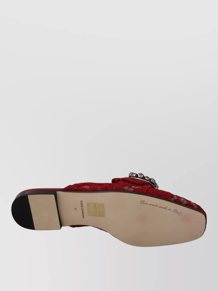 Dolce&Gabbana Crystal Embellished Lace Mules