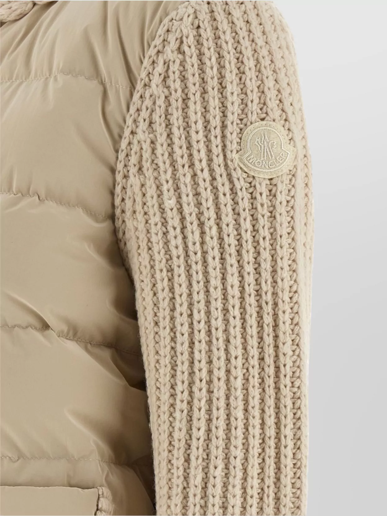 Moncler Padded Cardigan Sweaters And Cardigans Beige In Neutral
