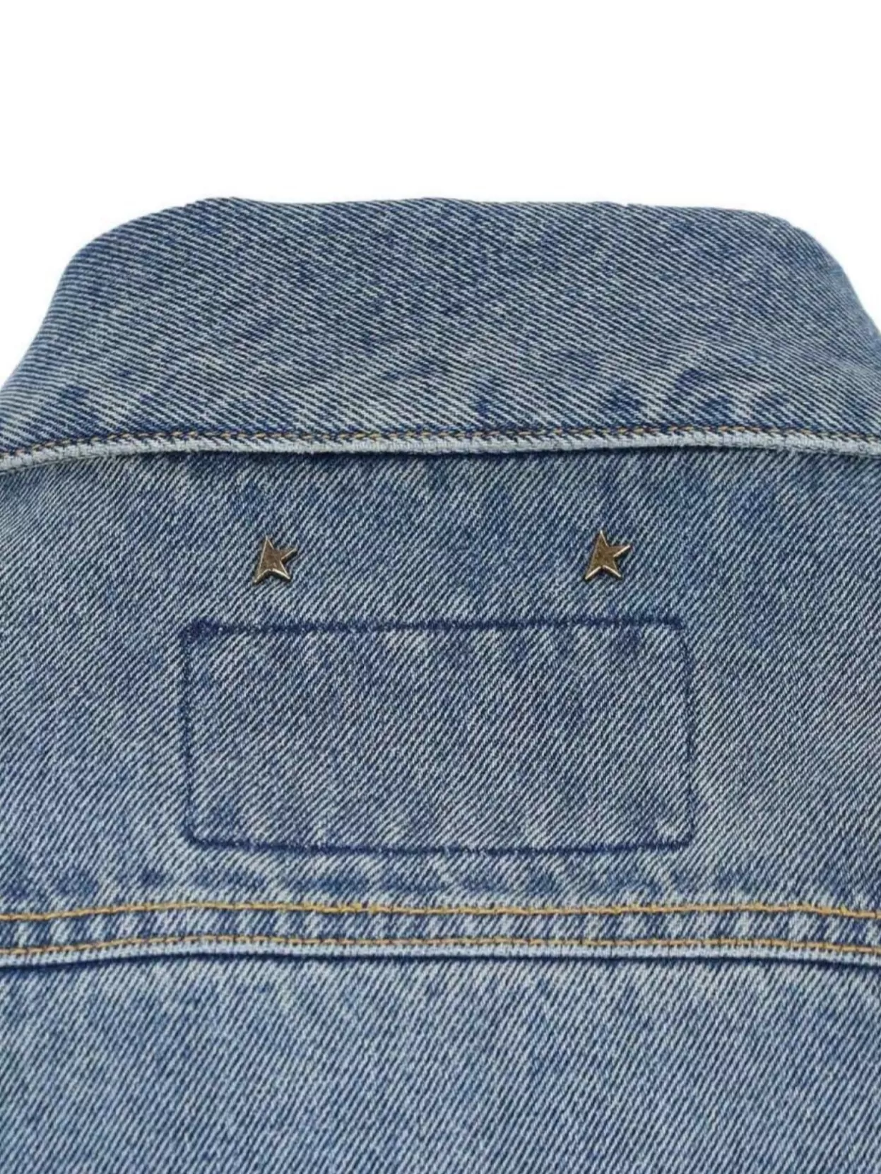 Golden Goose Flap Pocketed Collar Stitched Denim Jacket