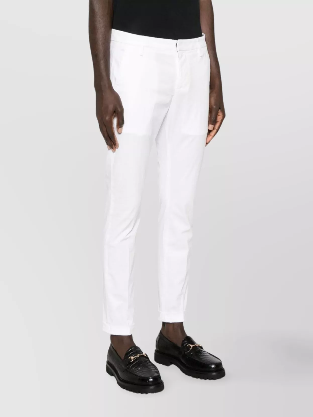 Dondup Trousers With Belt Loops And Pockets In White