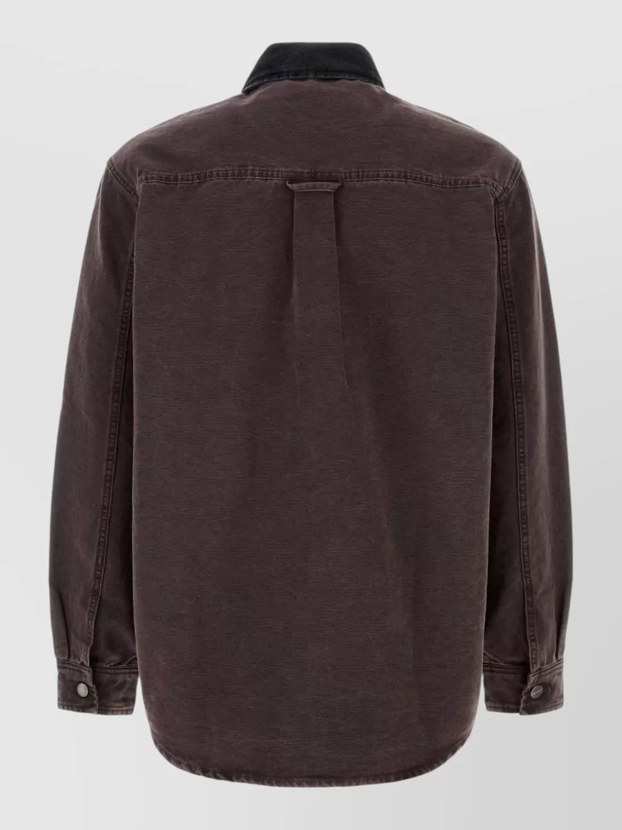 Carhartt Denim Shirt Jacket Long Sleeves In Brown