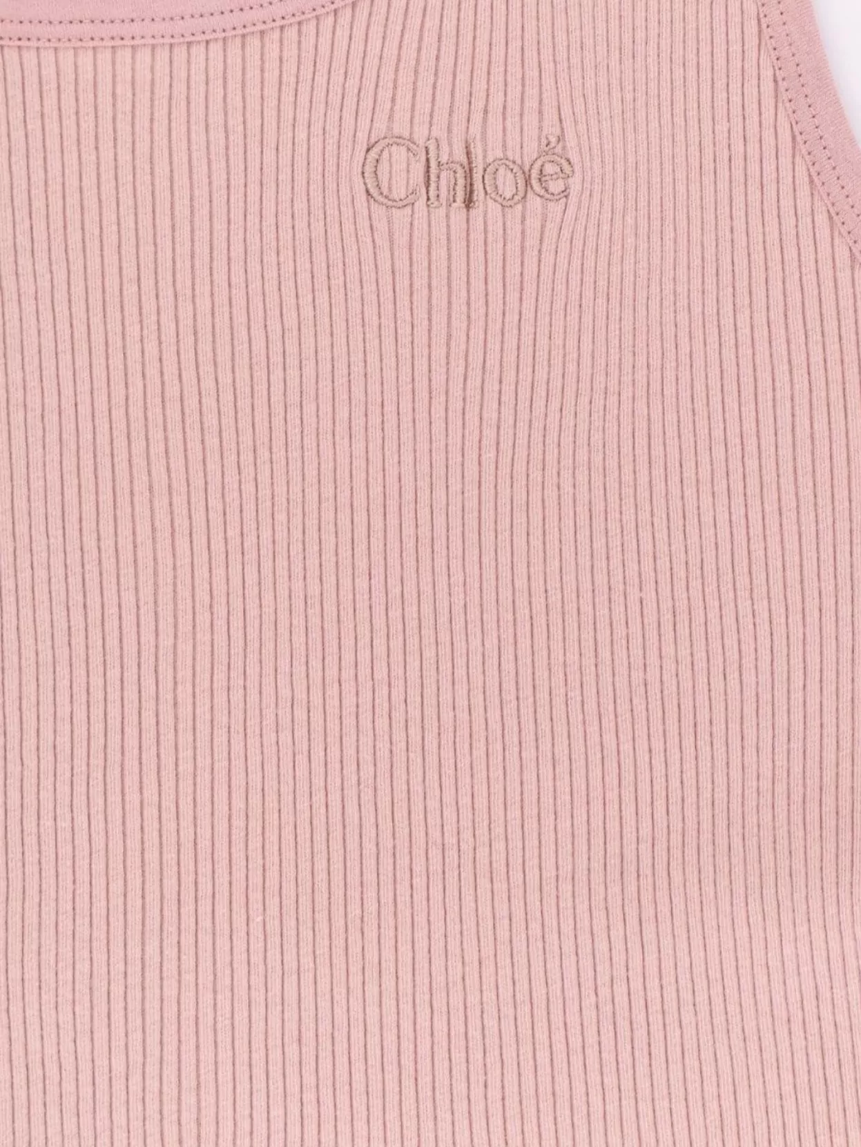 Chloé Ribbed Knit Cotton Sleeveless Top