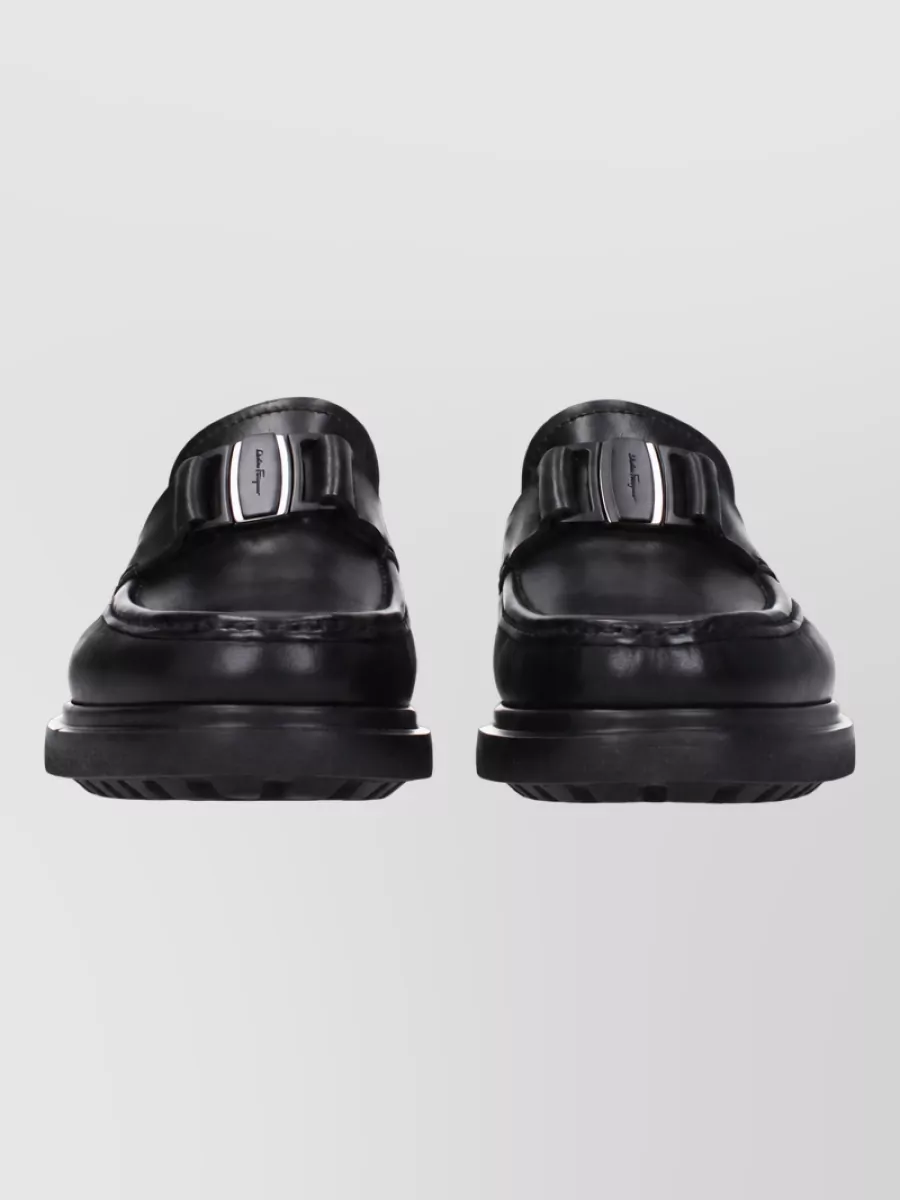 Ferragamo Leather Monk Shoes