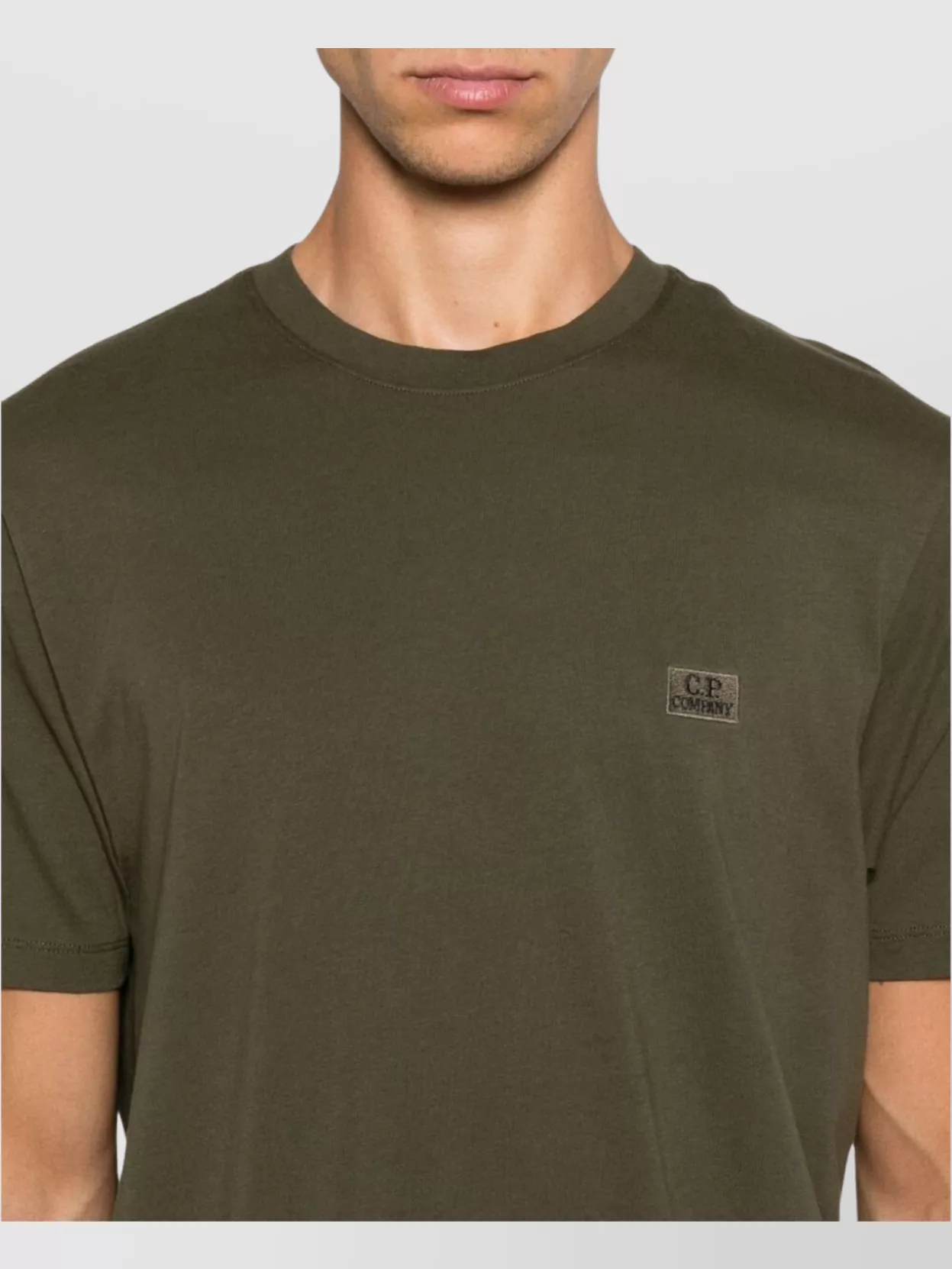 C.p. Company Crew Neck Patch Cotton T-shirt In Brown