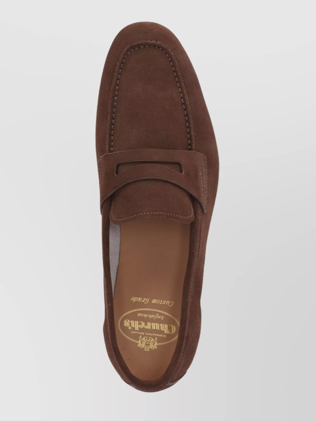 Church's Almond Toe Penny Strap Suede Finish Loafers