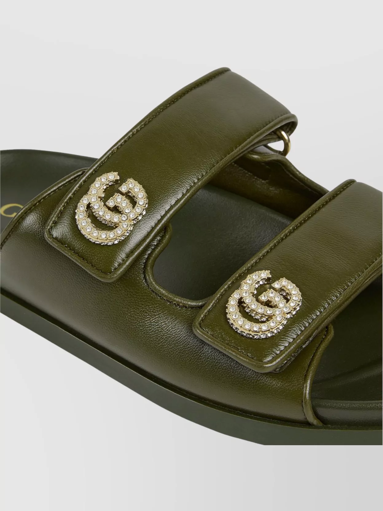Gucci Crystal Double Strap Flat Sandals