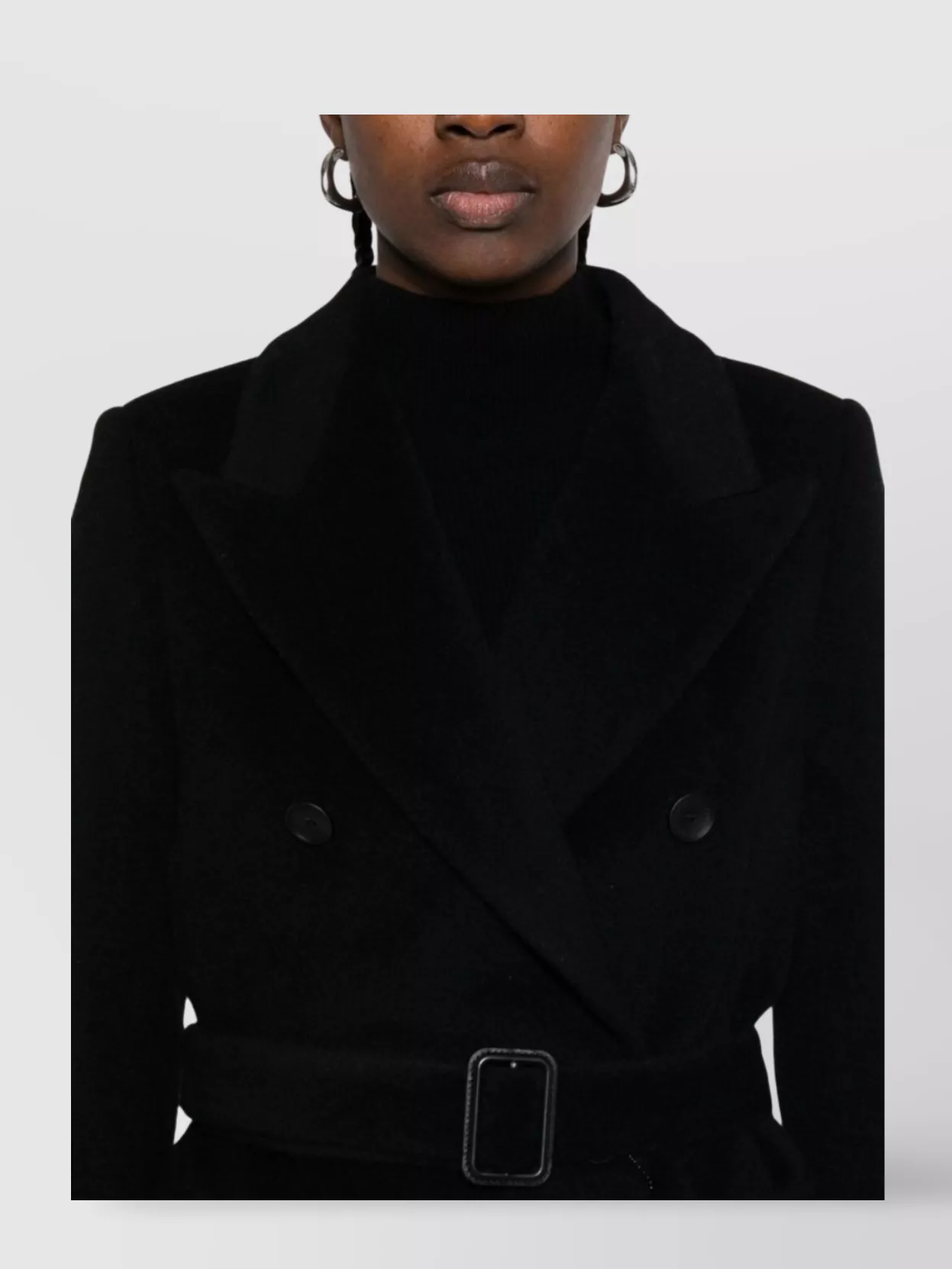 Tagliatore Wool Coat Belted Double-Breasted Design