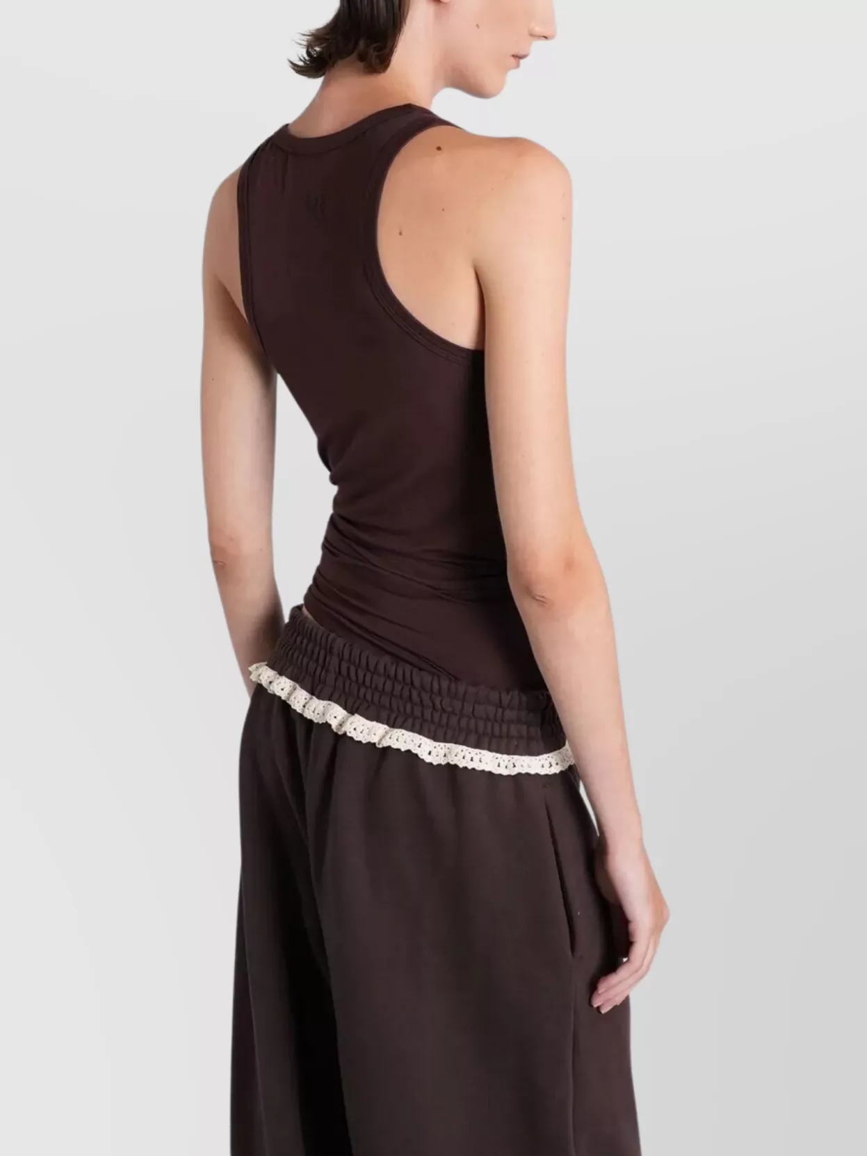 Magda Butrym Knotted Racerback Sleeveless Cropped Top