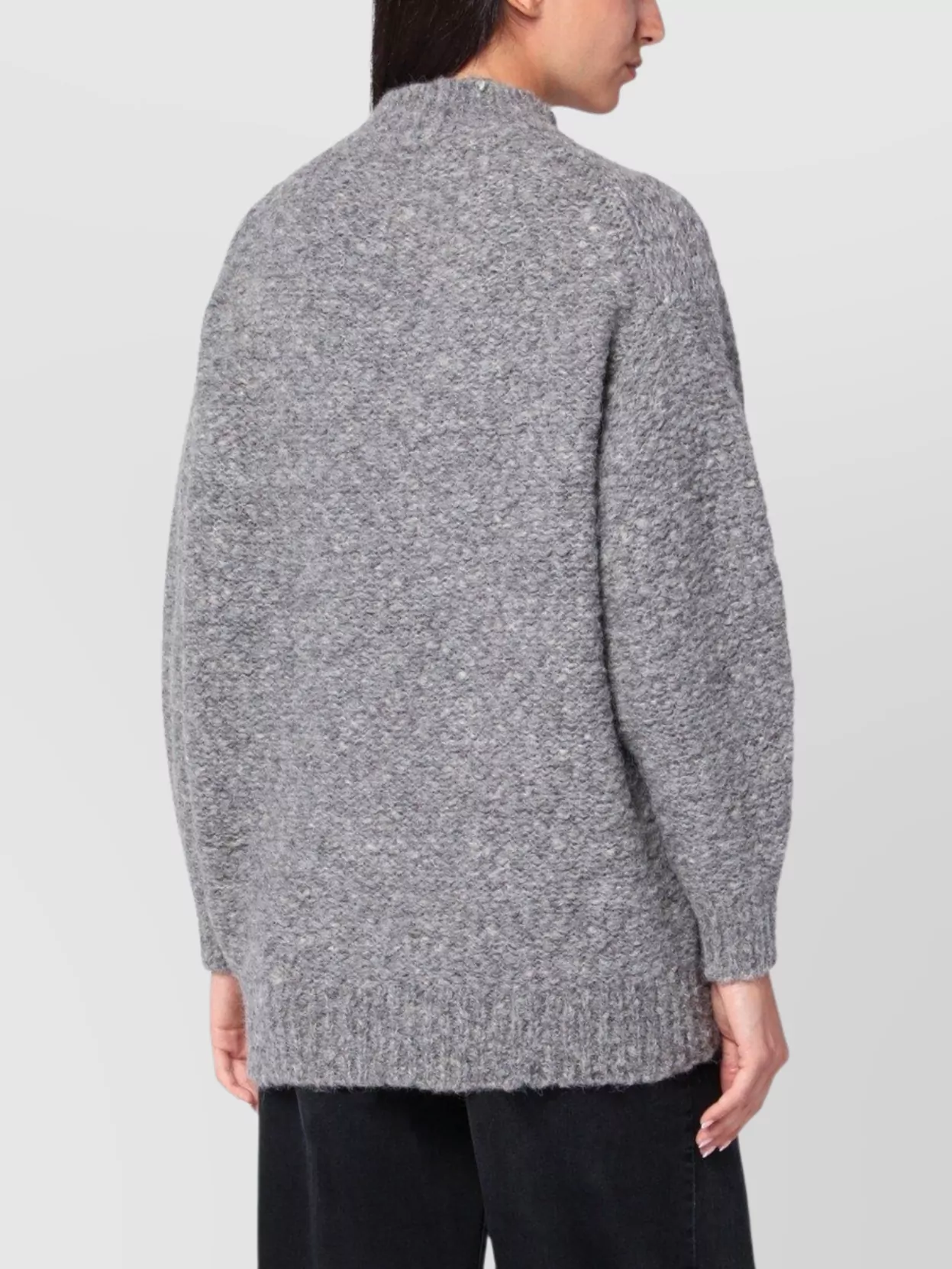 Isabel Marant Alpaca Blend Sweater Asymmetric Hem In Gray