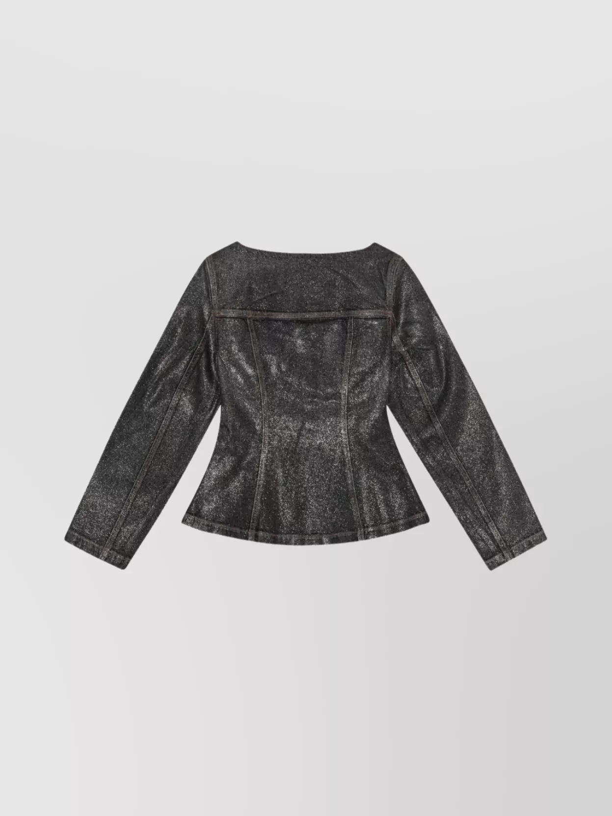 Ganni Peplum Waist Denim Cotton Blazer Jacket