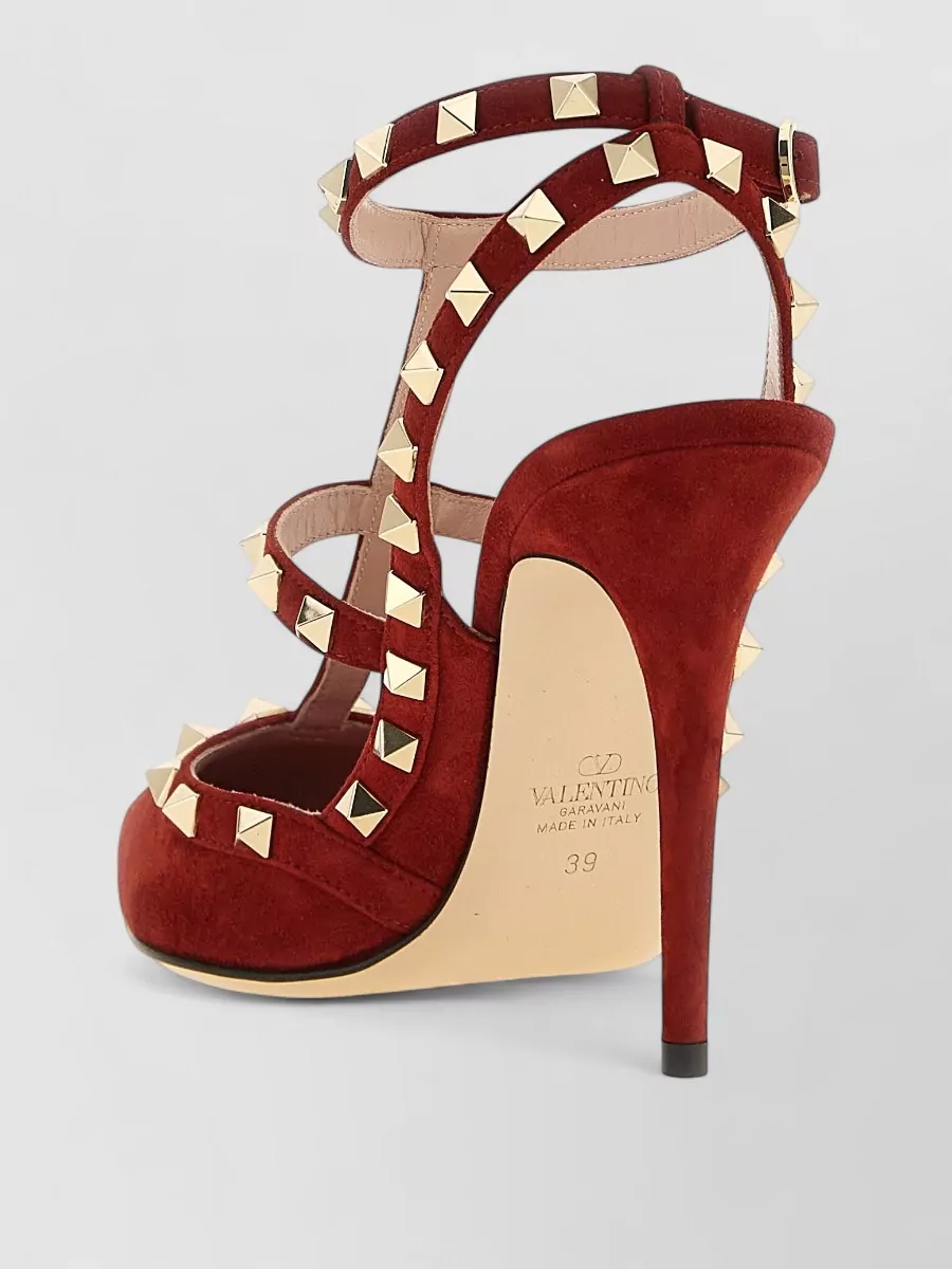 Valentino Garavani Leather Rockstud Ankle Strap Pumps