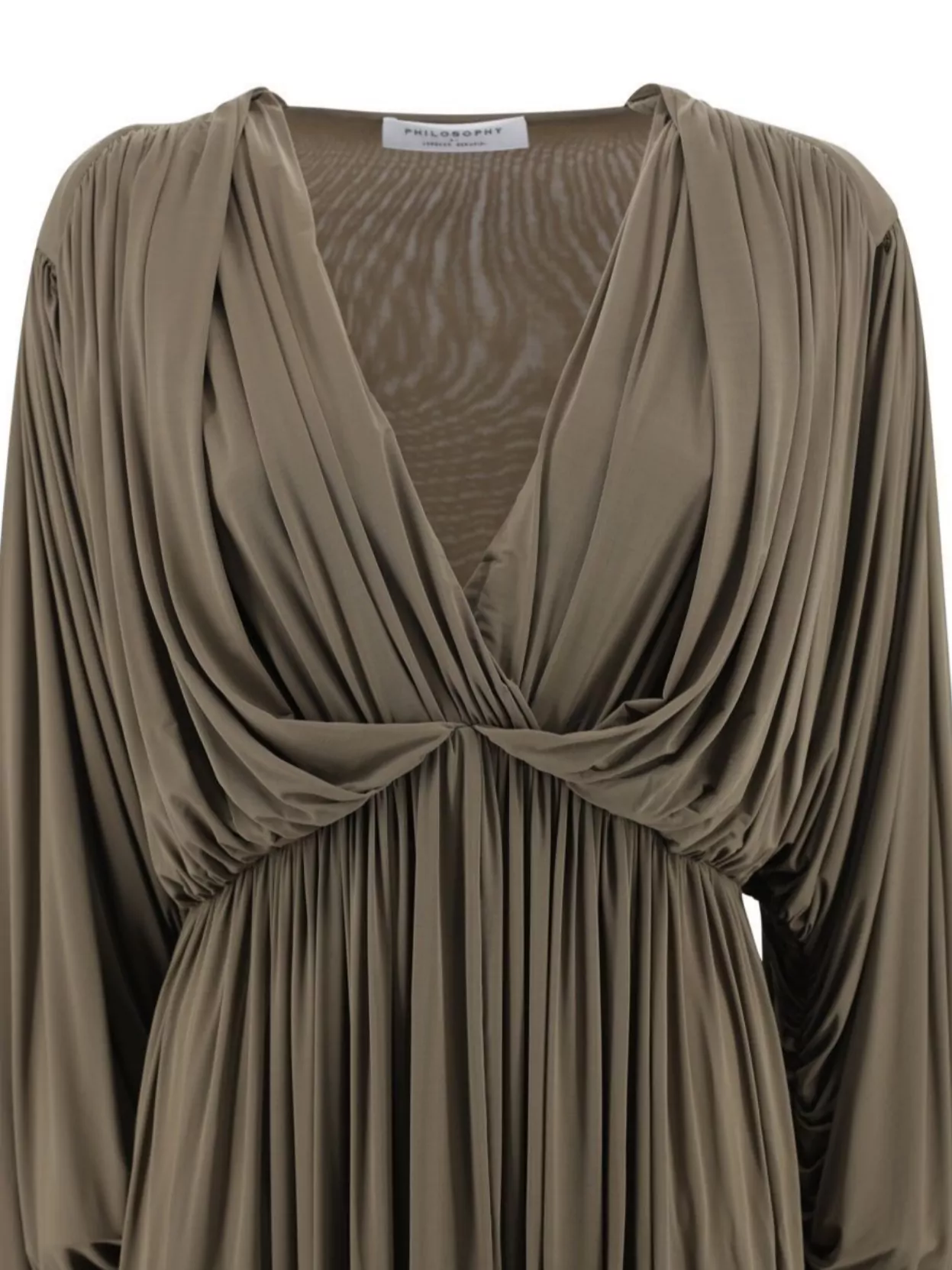 Philosophy Draped Waistband V-neck Sleeves Dress