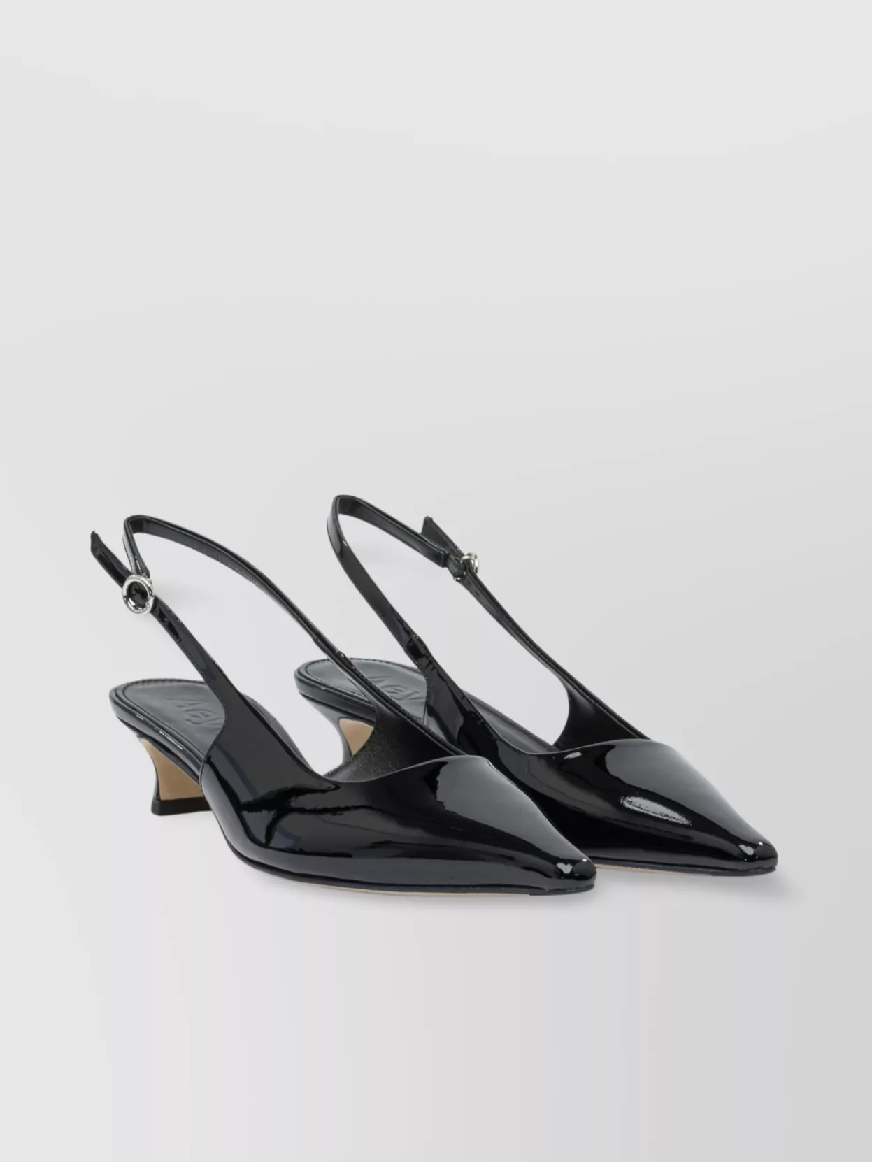 Aeyde Pointed Toe Kitten Heel Pumps With Patent Finish