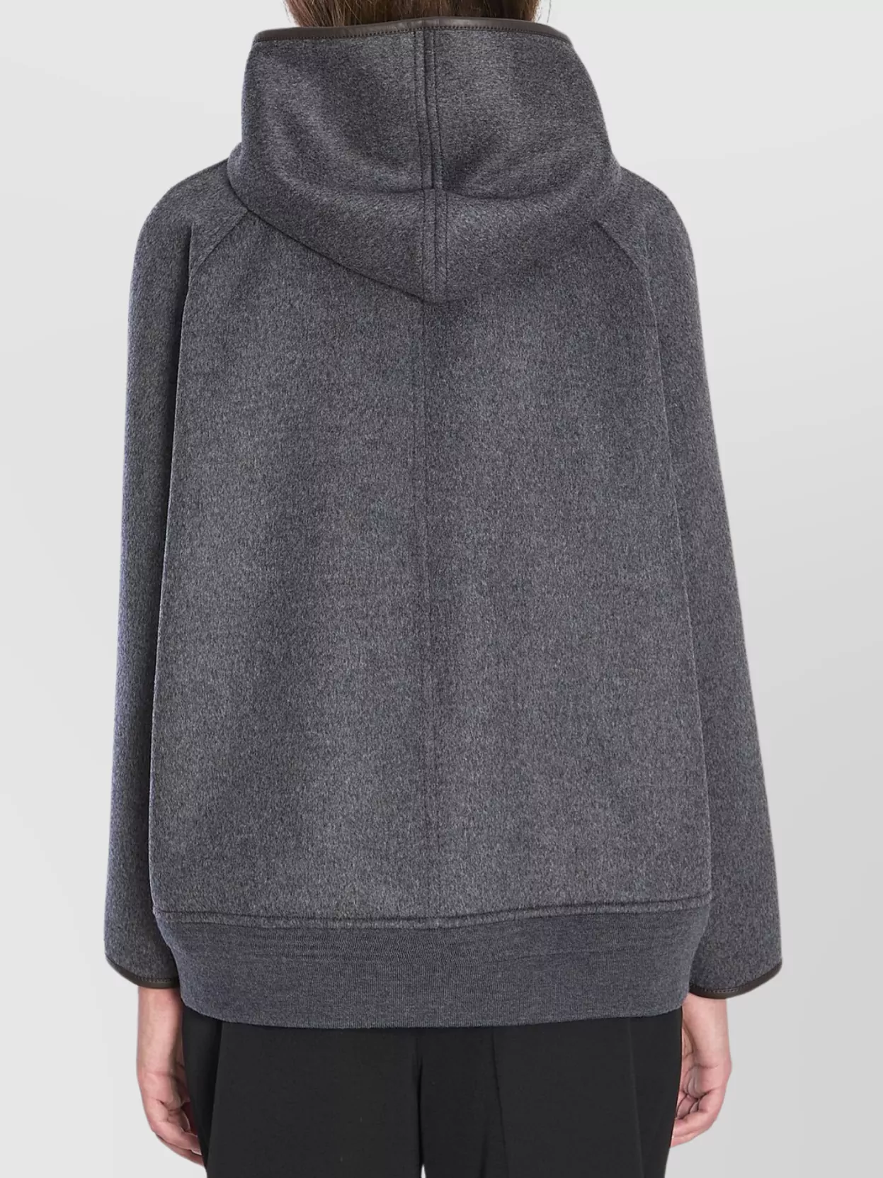 Bottega Veneta Wool Jacket Hood Leather Trim