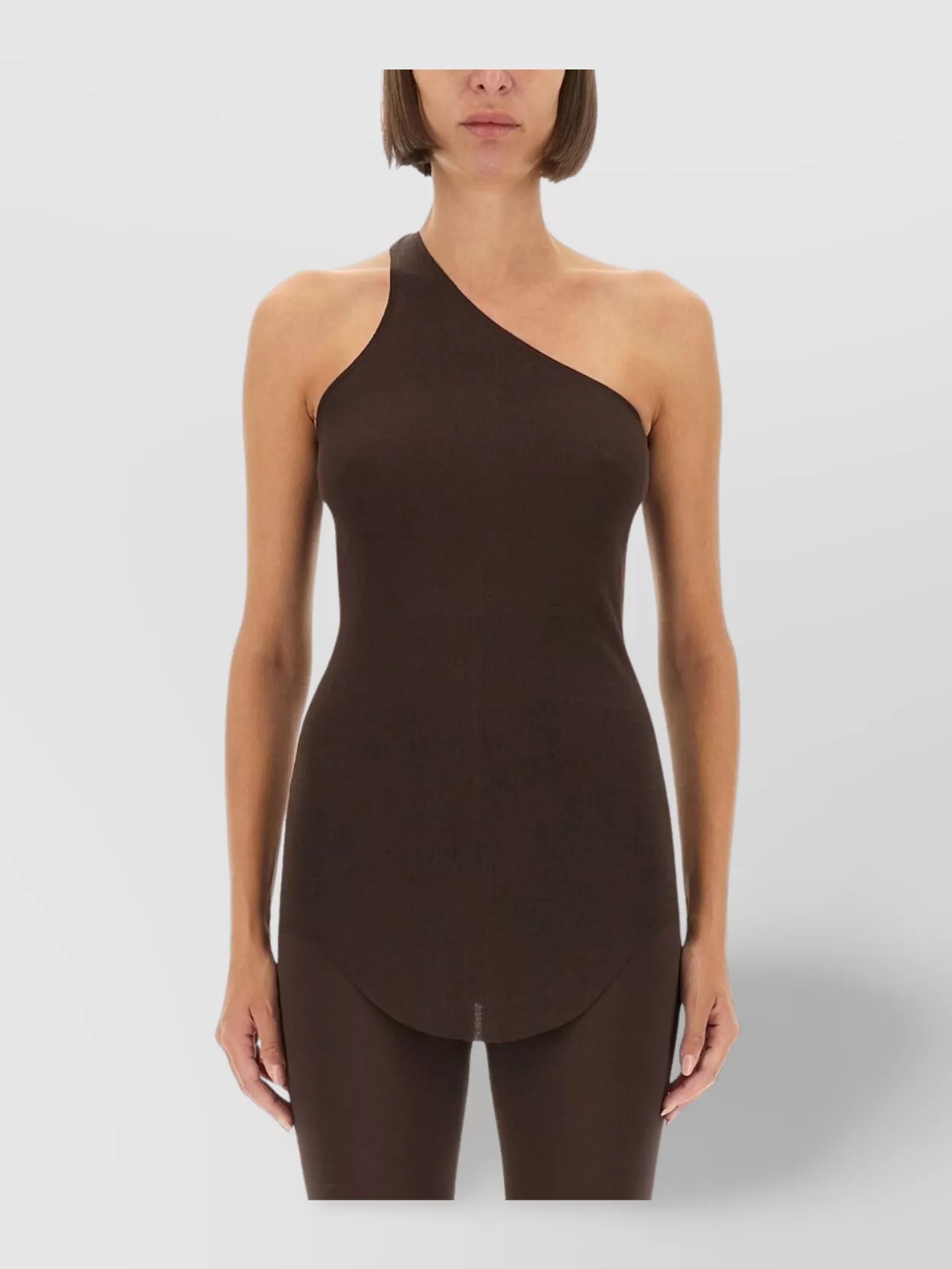 Rick Owens Lilies Asymmetric One-Shoulder Fitted Top