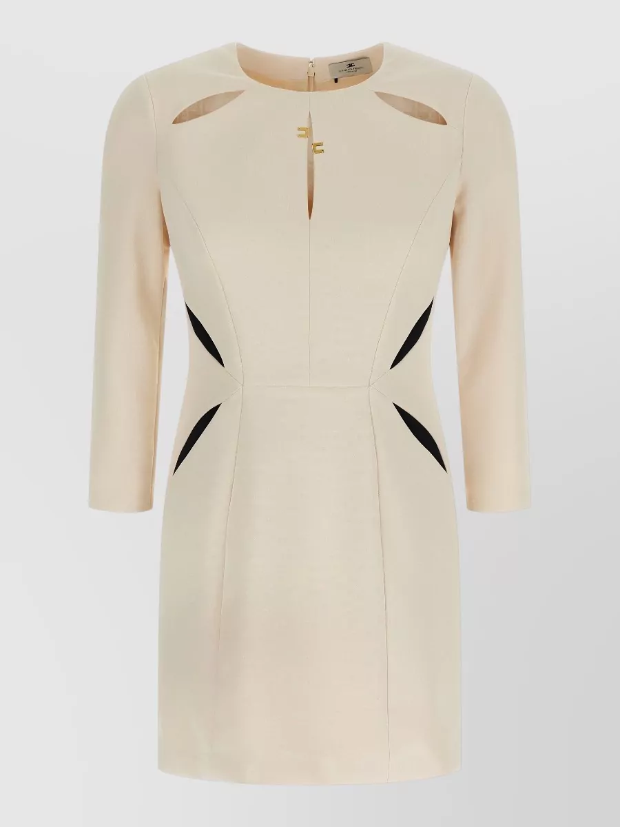 Elisabetta Franchi crepe cutout knee-length dress