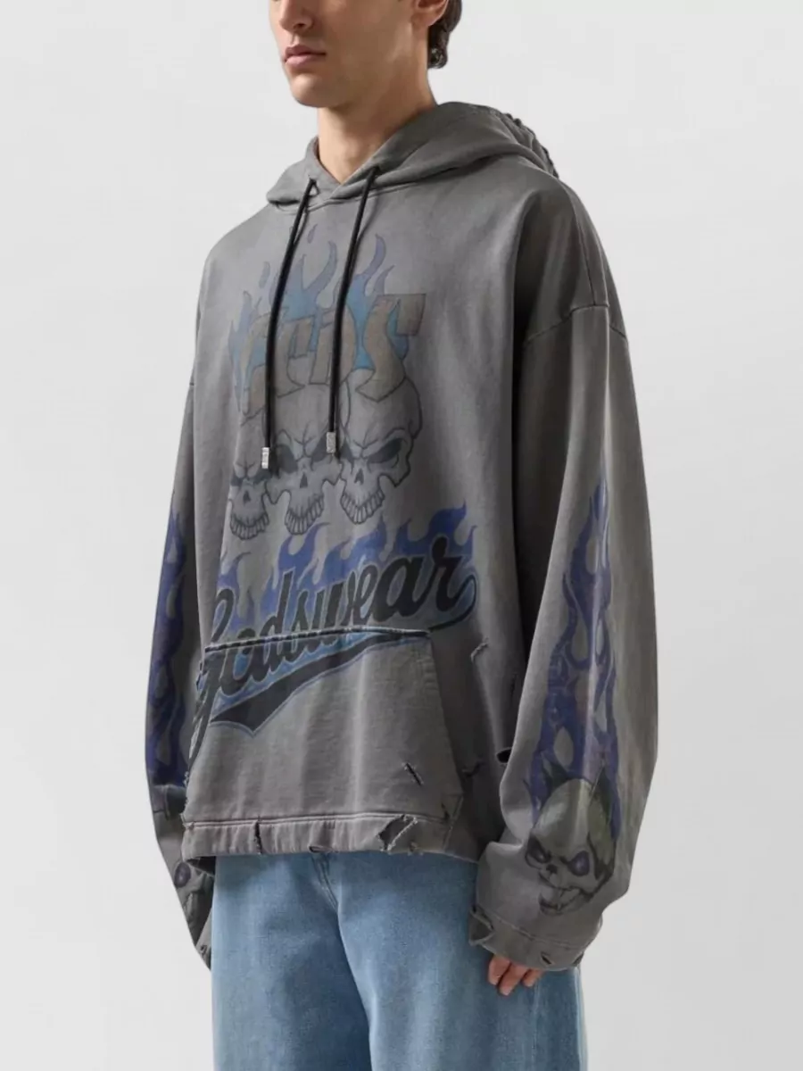 Gcds Printed Cotton Hoodie