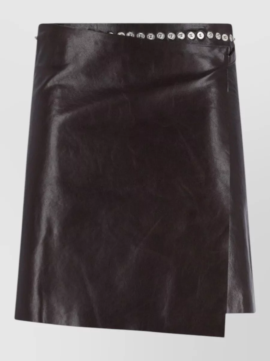 Paloma Wool Lamb Leather Knee-Length Wrap Skirt