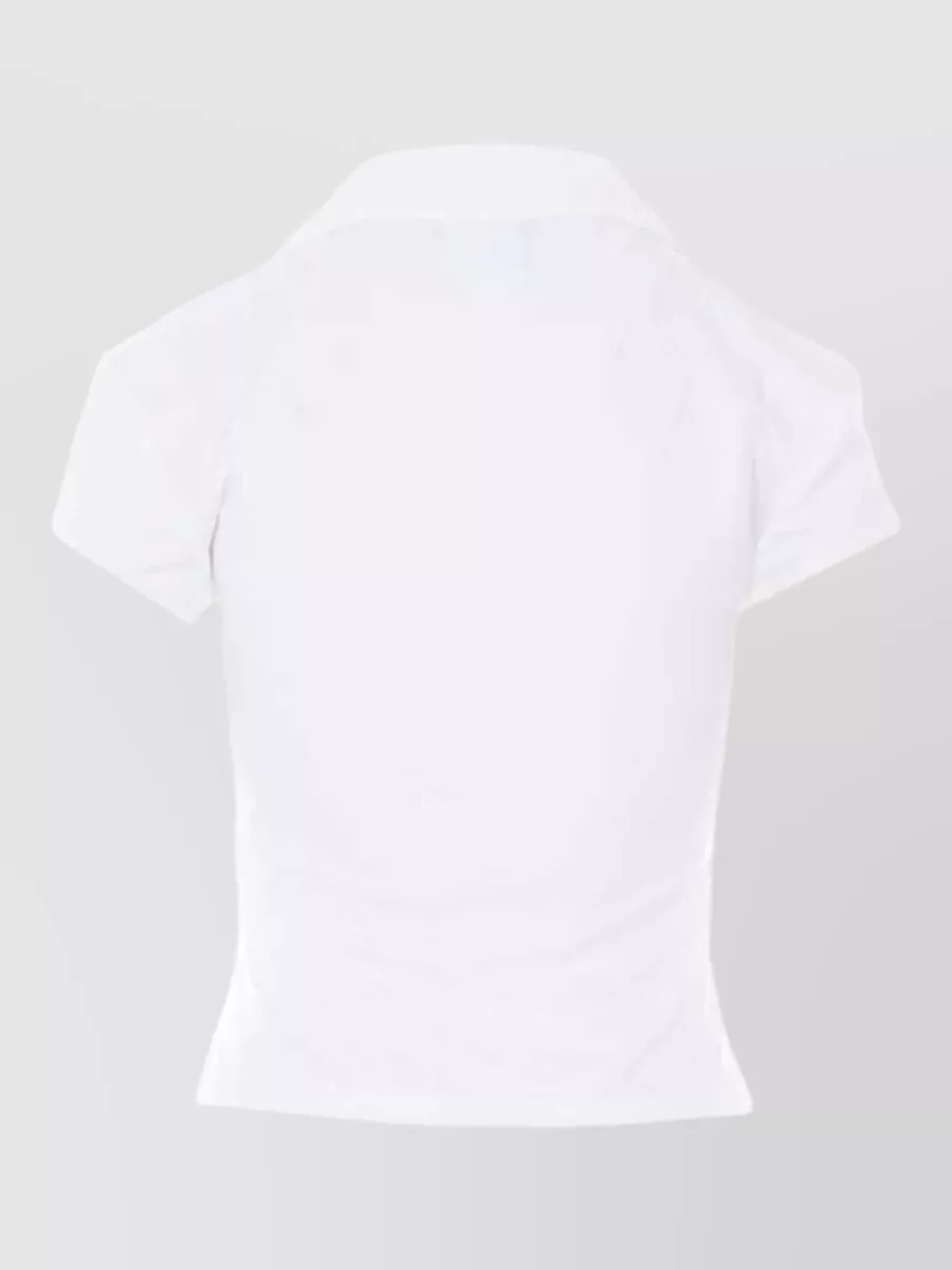 Courrèges Cropped Polo Shirt Collar Short Sleeves V Neck
