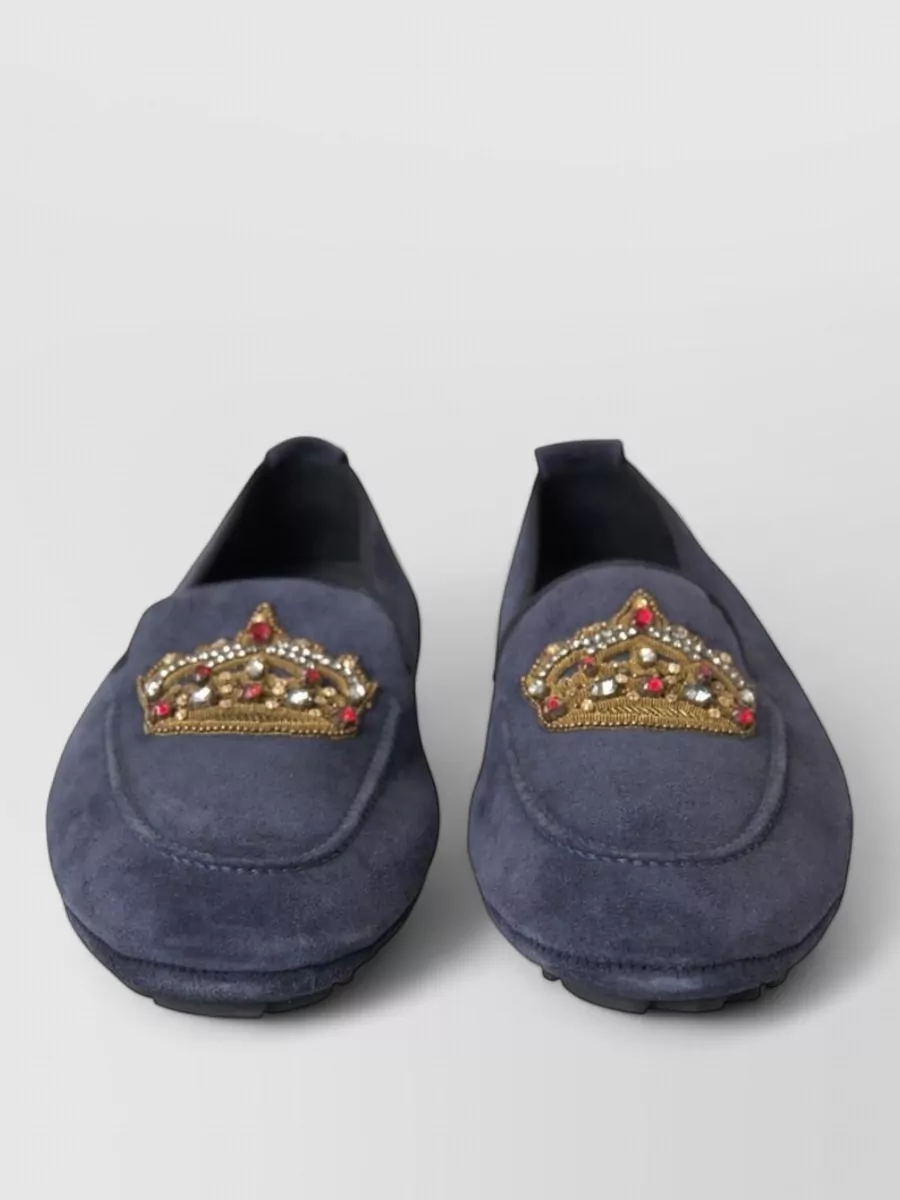 Dolce&Gabbana leather crystal embellished loafers