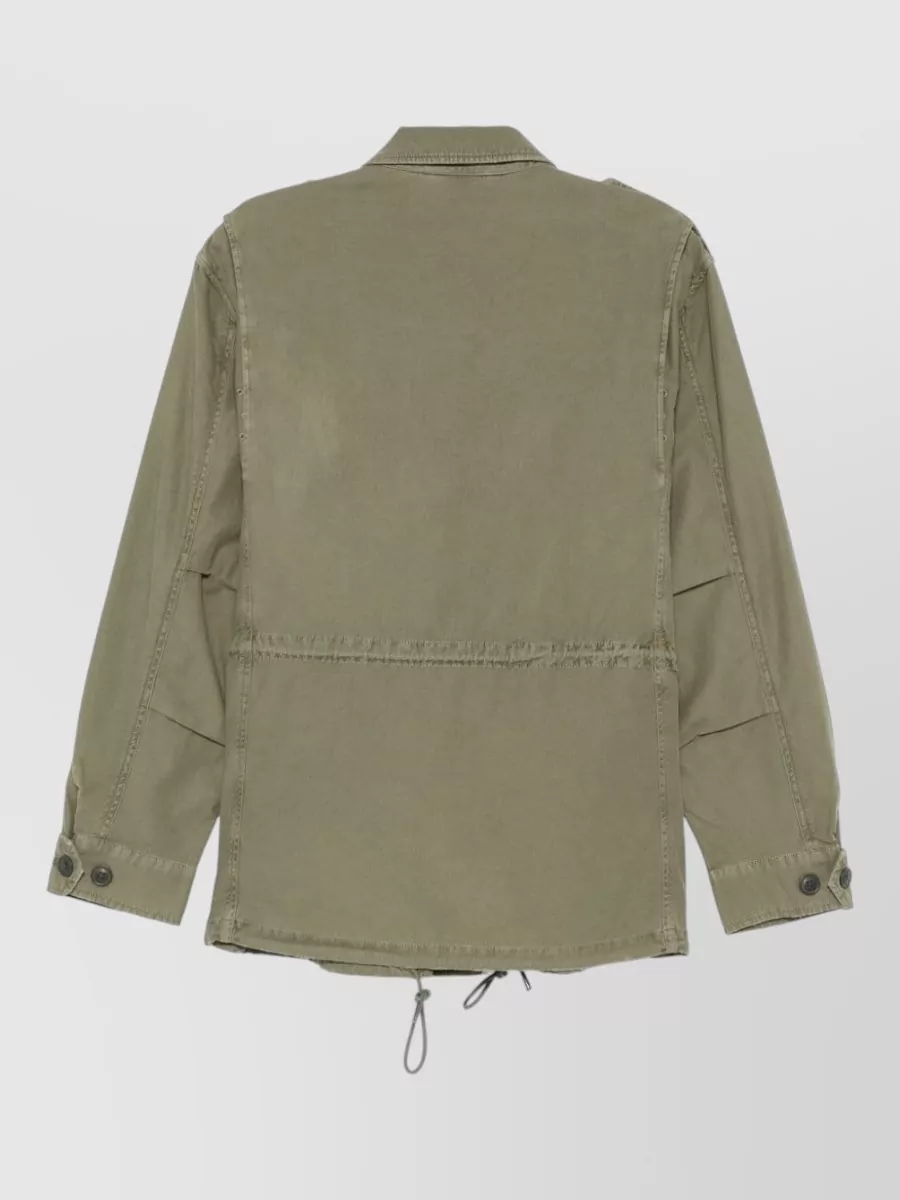 Ralph Lauren Cotton Twill Jacket Spread Collar Epaulettes