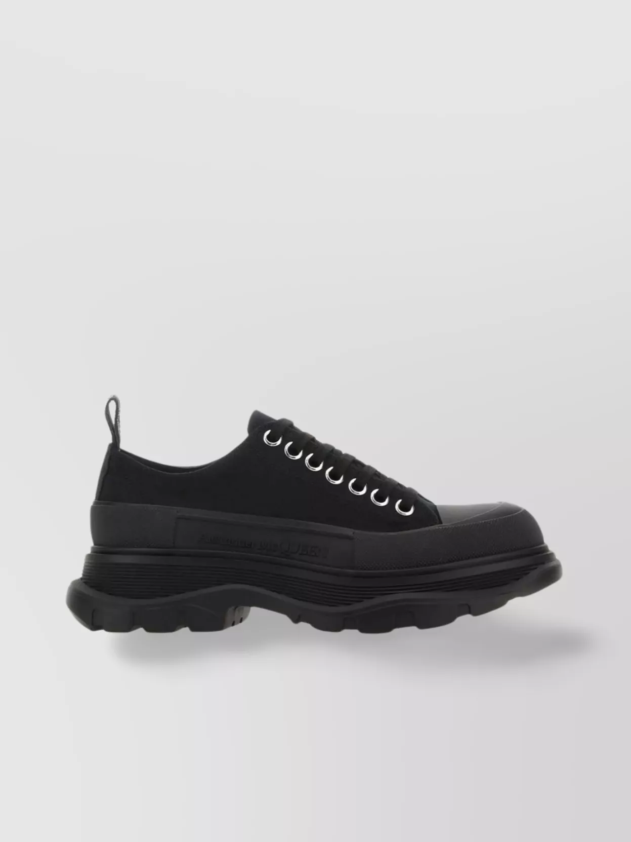 Alexander Mcqueen Tread Slick Chunky-sole Canvas Trainers In Black