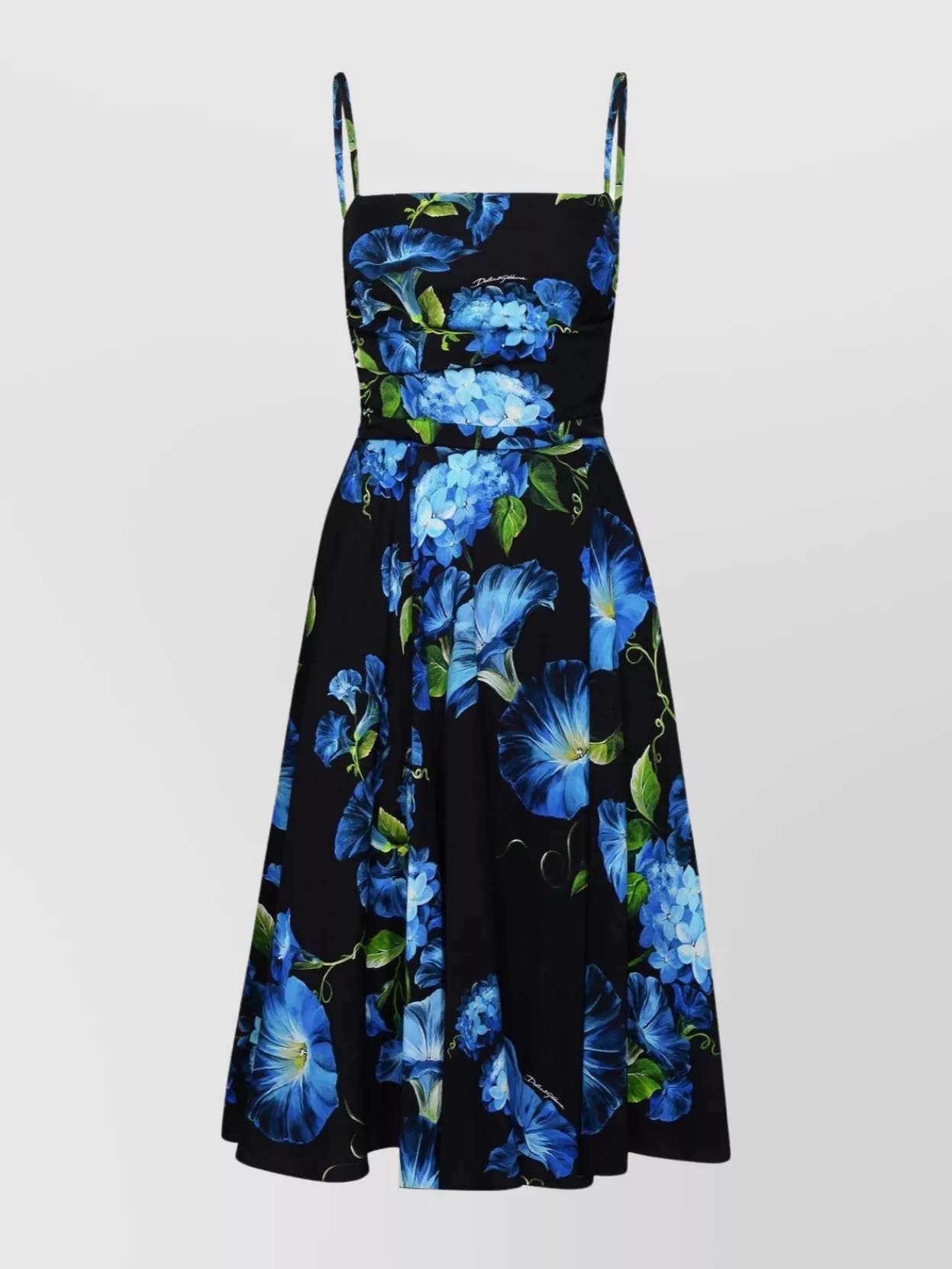 Dolce & Gabbana Silk Dress With Two-tone Floral Print