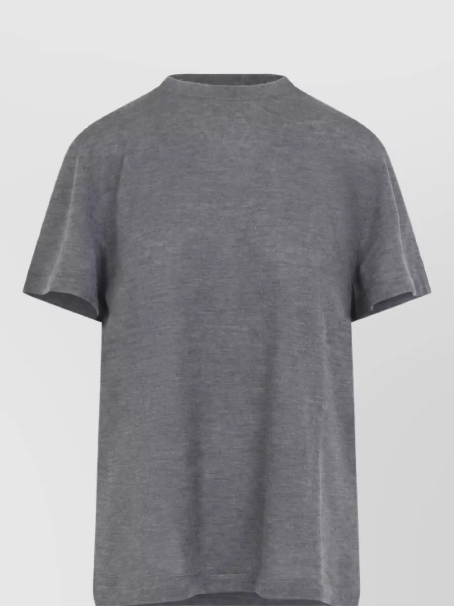 Co cashmere fine-knit relaxed-fit short-sleeve ribbed-crew-neck jumper