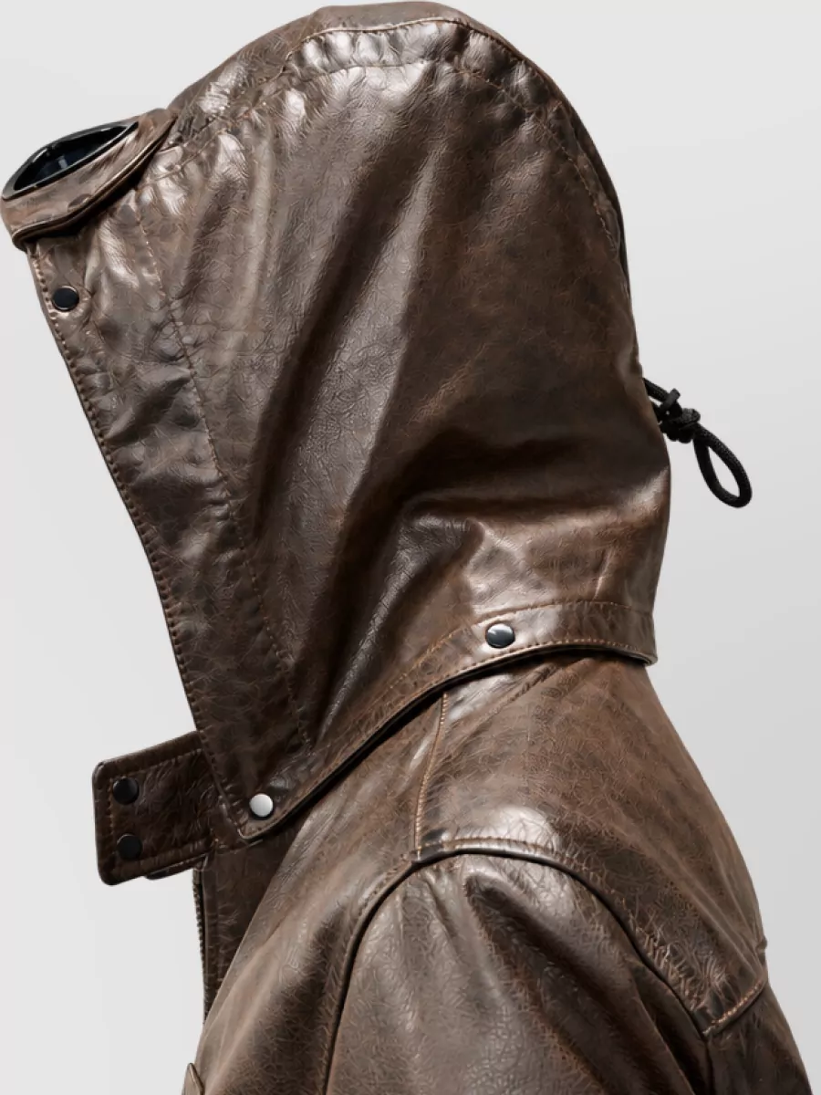 C.p. Company Leather Hooded Jacket