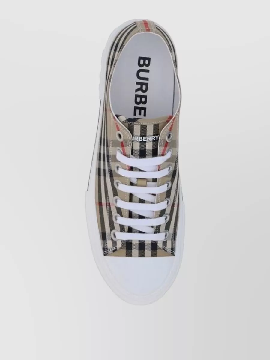 Burberry Leather Check Low-Top Sneakers