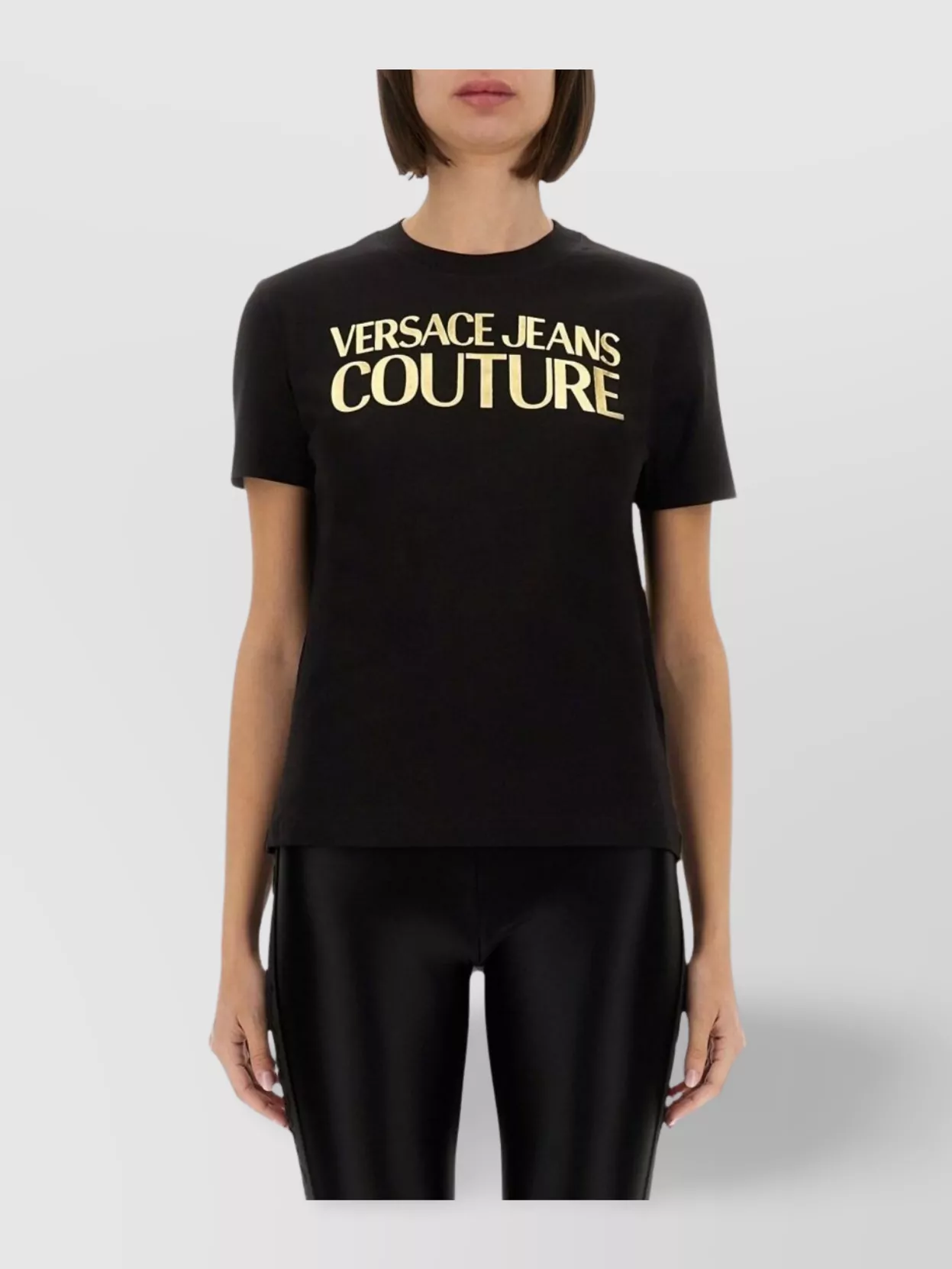 Versace Jeans Couture Logo Print Crew Neck T-shirt With Short Sleeves