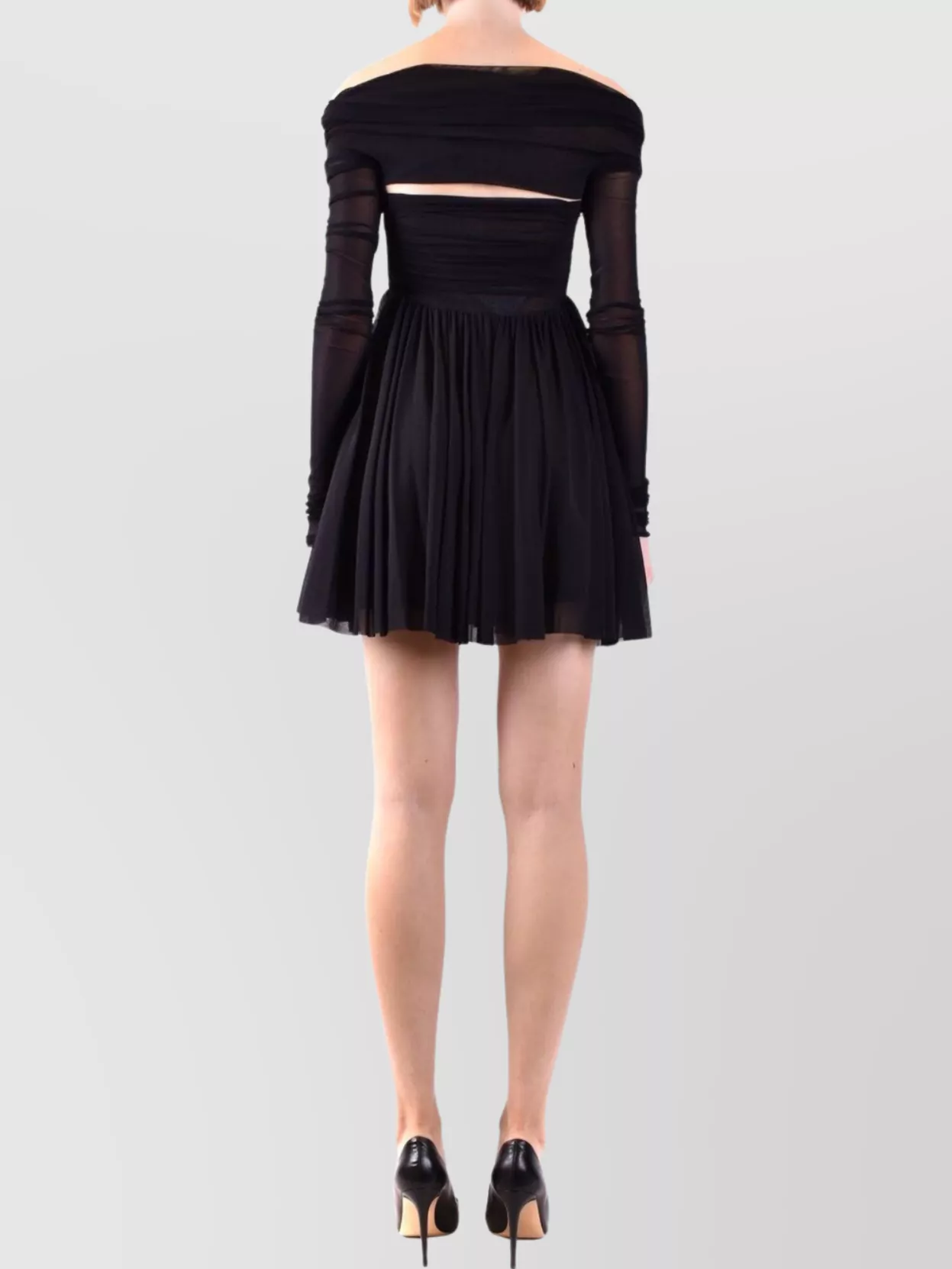 Philosophy Shoulder Mini Pleated Sheer Long Sleeves