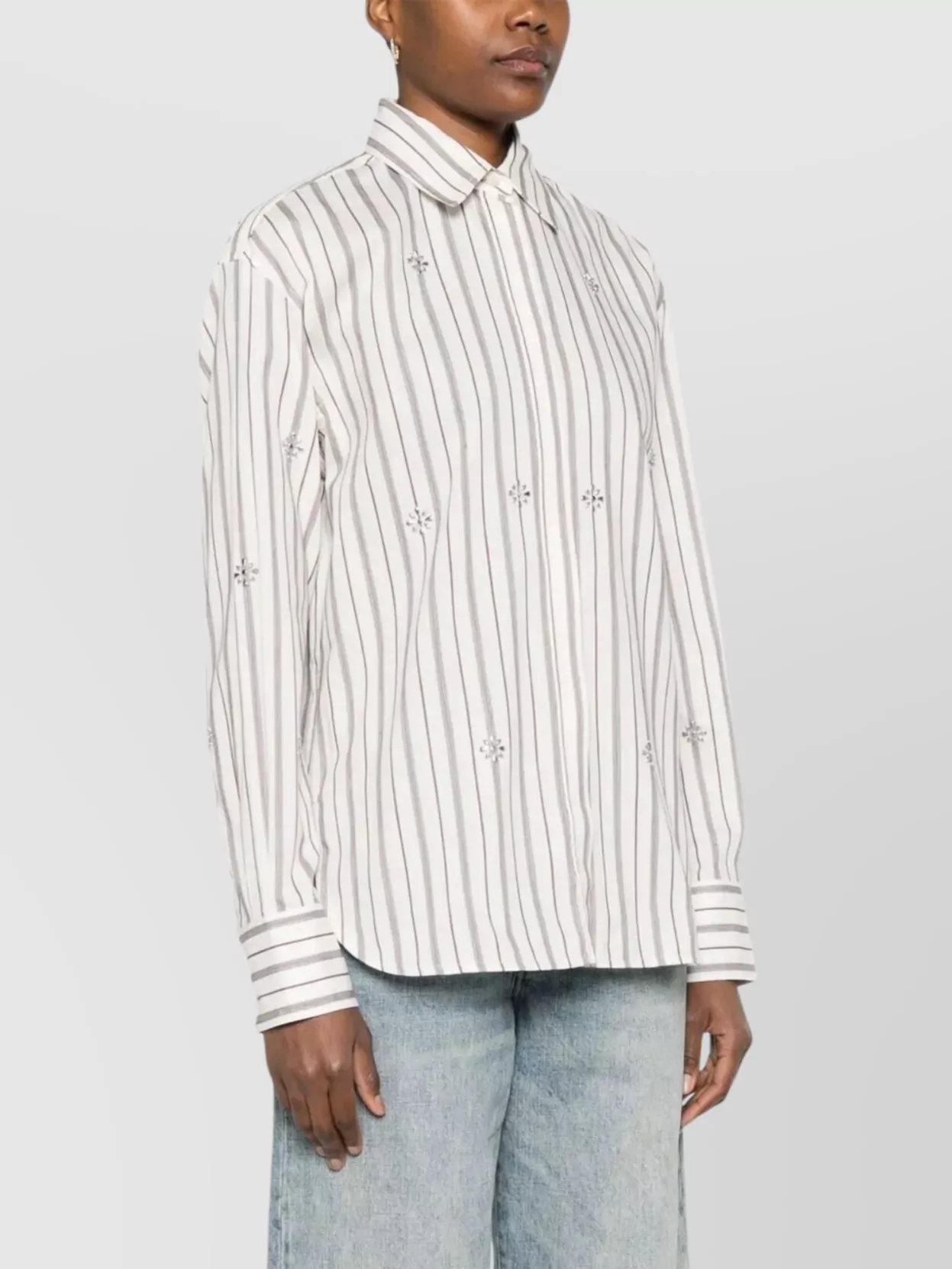 Golden Goose Studded Striped Cotton Shirt