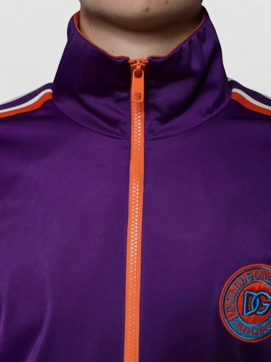 Dolce&Gabbana Polyester Colorblock Zip-Up Track Jacket