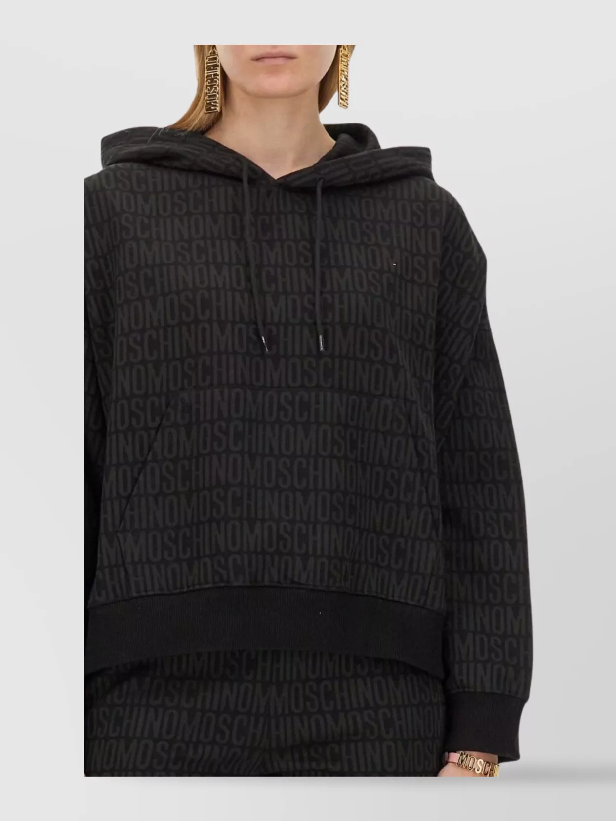 Moschino Logo Print Hooded Sweatshirt