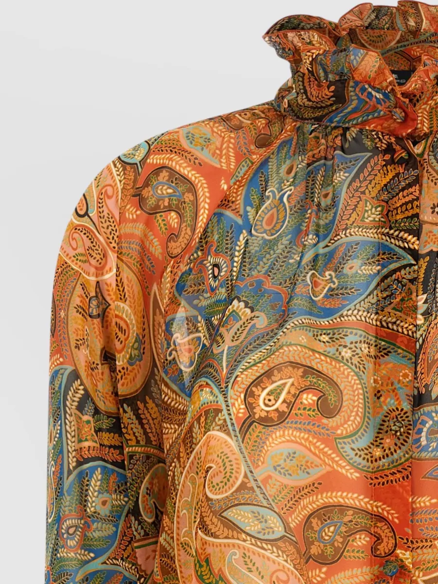 Etro Silk Paisley Ruffled Blouse