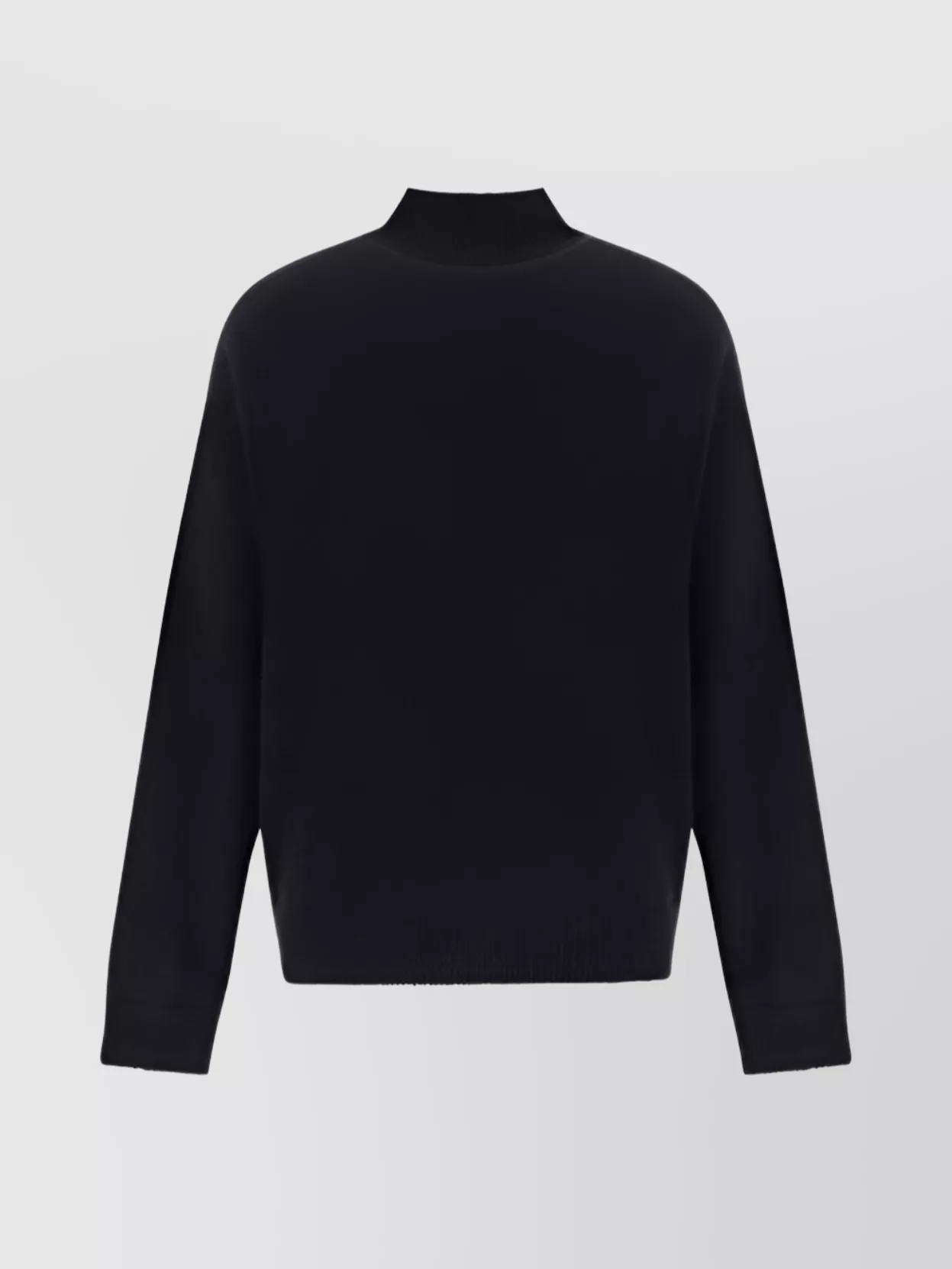 Balenciaga Ribbed Crew Neck Knit Sweater In Black