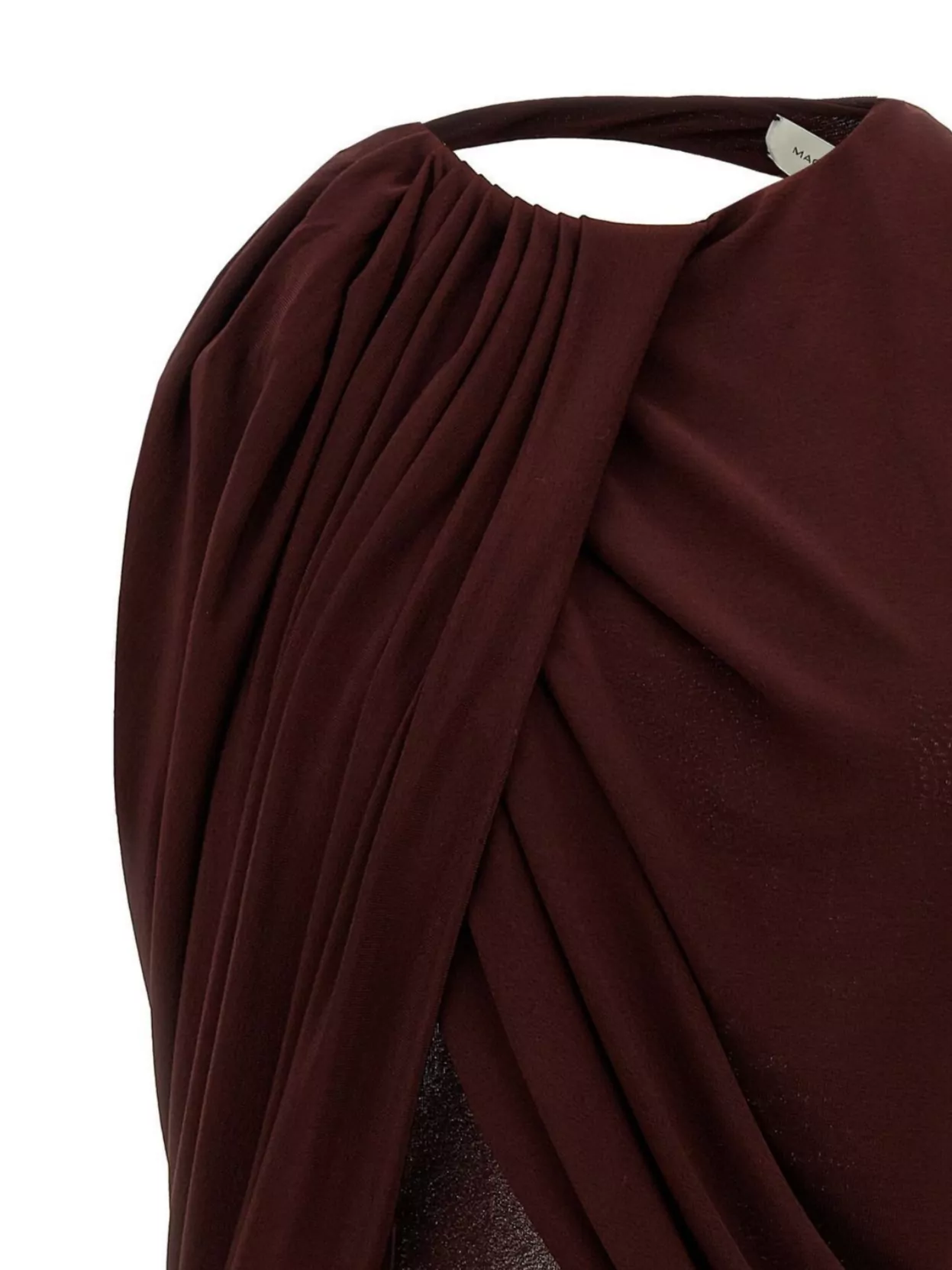 Magda Butrym Draped Halter Neck Open Back Dress In Burgundy