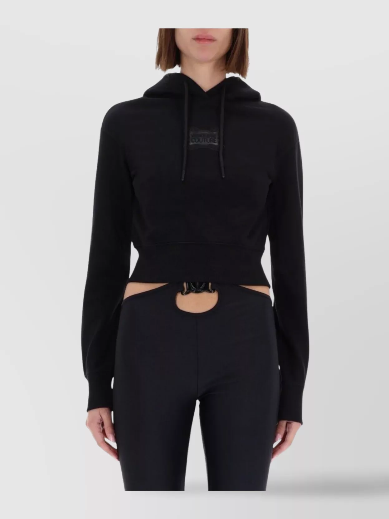 Versace Jeans Couture Hooded Cropped Knitwear Long Sleeves