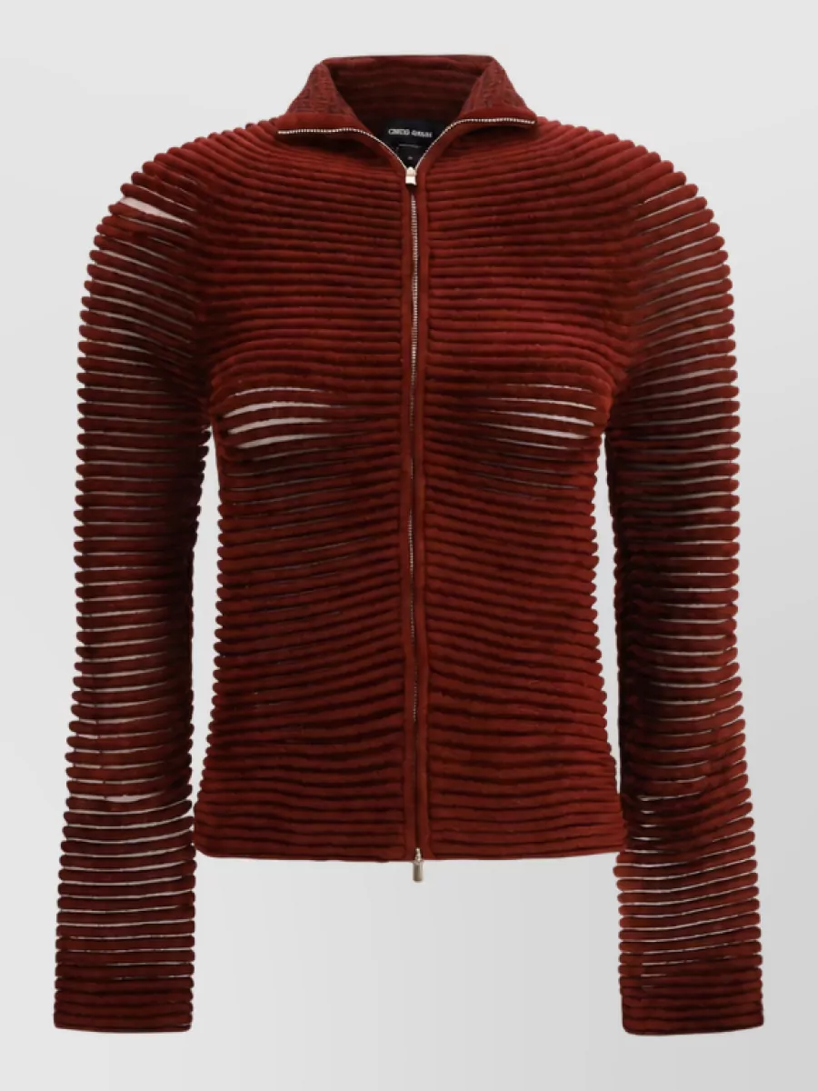 Giorgio Armani openwork turtleneck cardigan