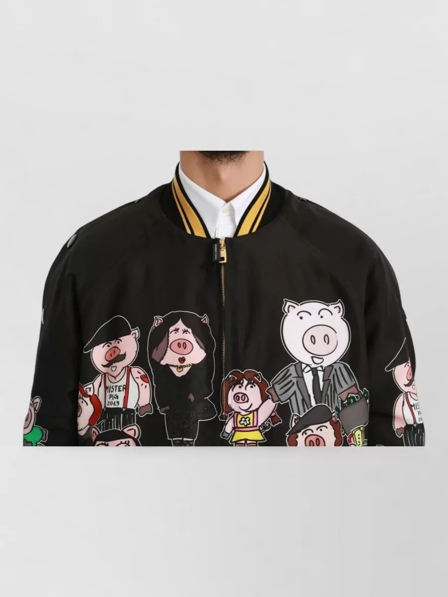 Dolce&Gabbana Silk Printed Bomber Jacket